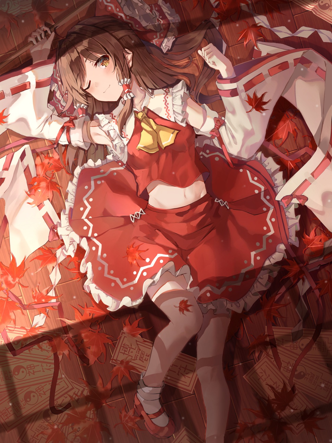 hakurei_reimu kerno skirt_lift touhou