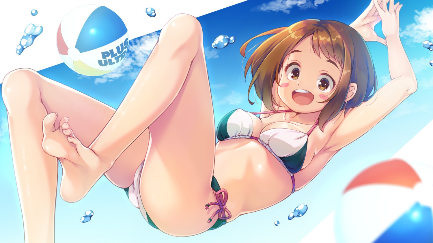 masaki kei boku no hero academia uraraka ochako bikini cameltoe feet  swimsuits | #690020 | yande.re