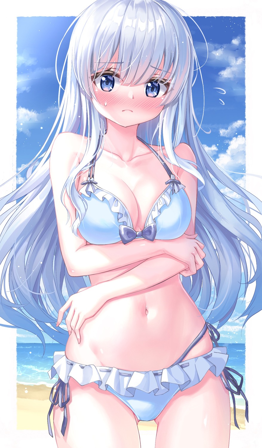 bikini breast_hold cleavage swimsuits yutakateru