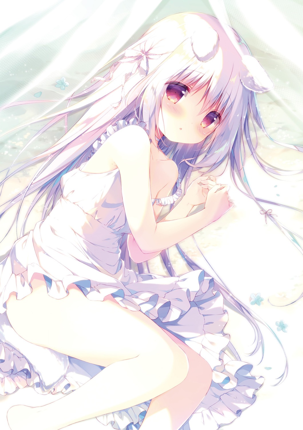 animal_ears digital_version dress shiratama shiroi_inu summer_dress tail