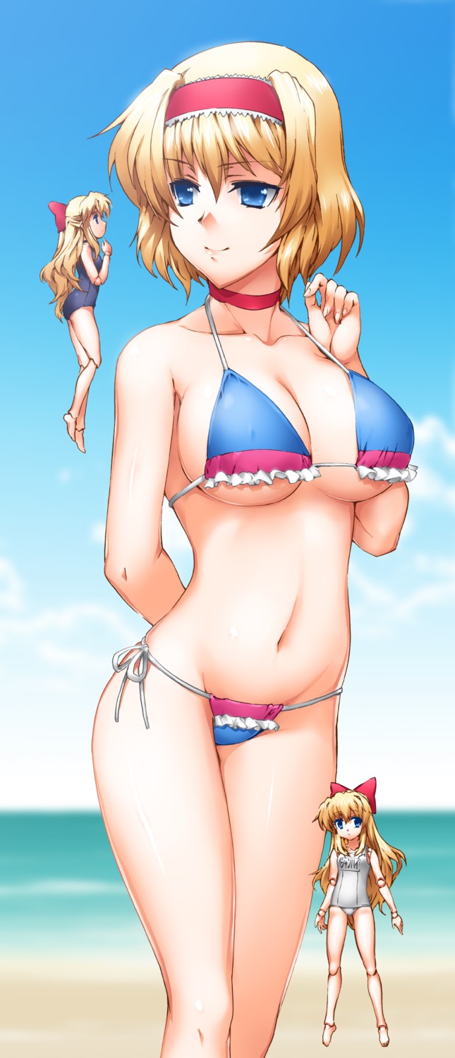 alice_margatroid bikini byeontae_jagga cleavage school_swimsuit shanghai_doll swimsuits touhou