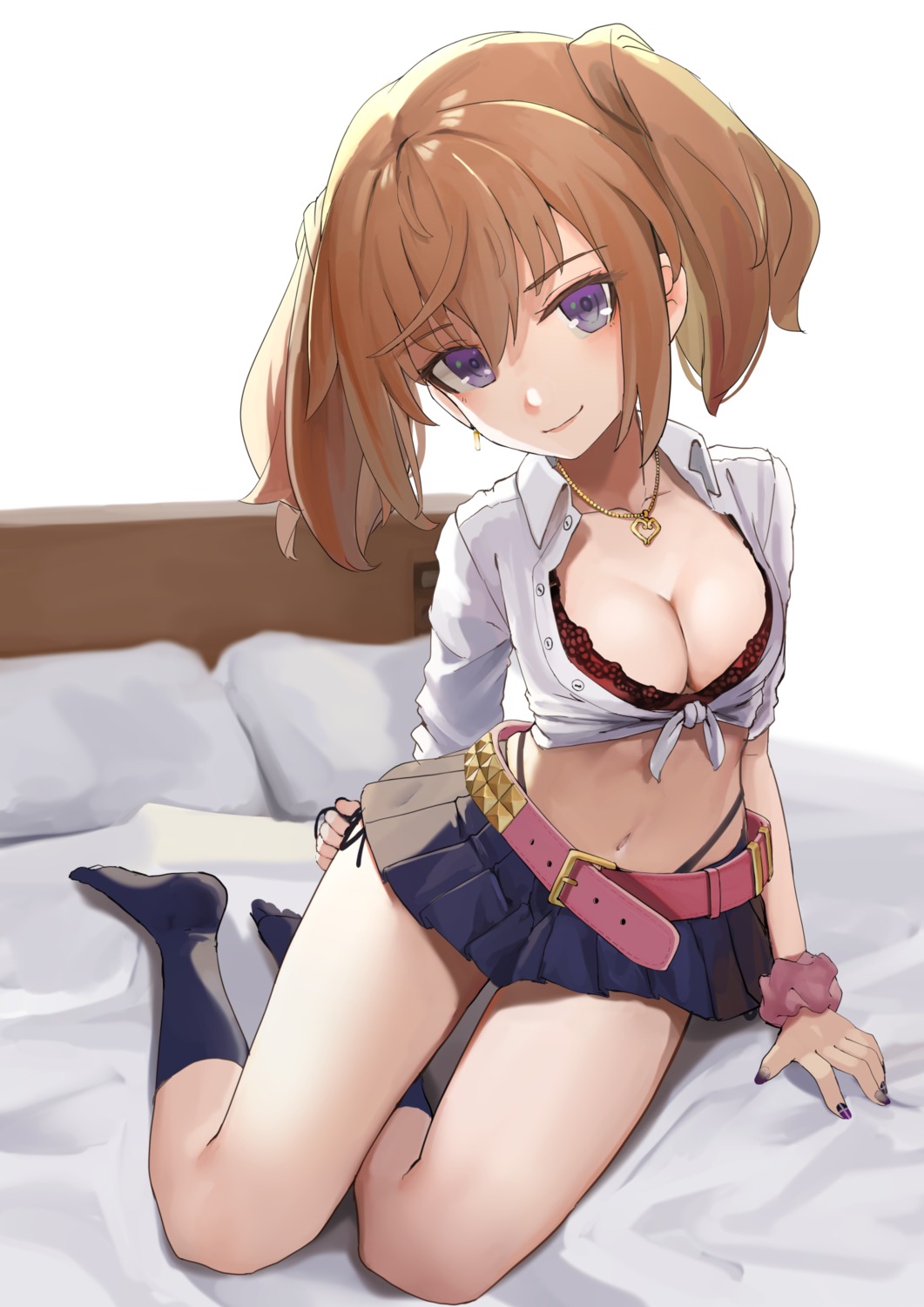 alice_gear_aegis bra kimikage_yui open_shirt pantsu seifuku shirt_lift sunga2usagi