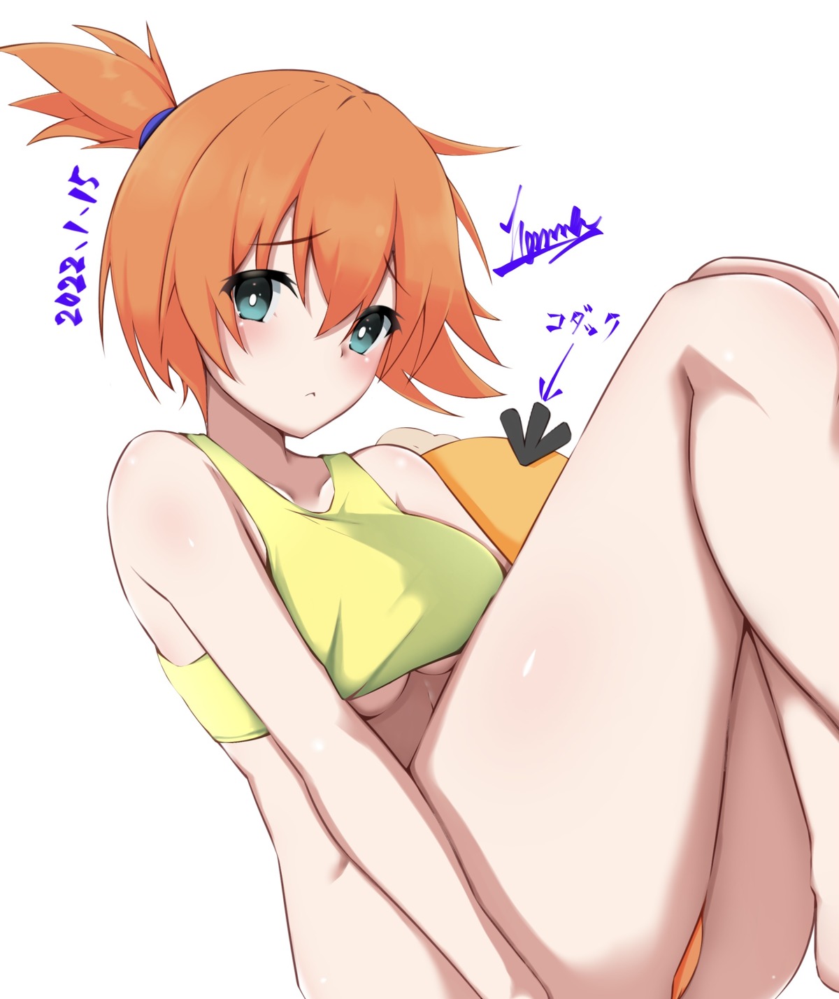 bikini honma_(honmaringo) kasumi_(pokemon) pokemon pokemon_frlg pokemon_rgby psyduck swimsuits thong underboob