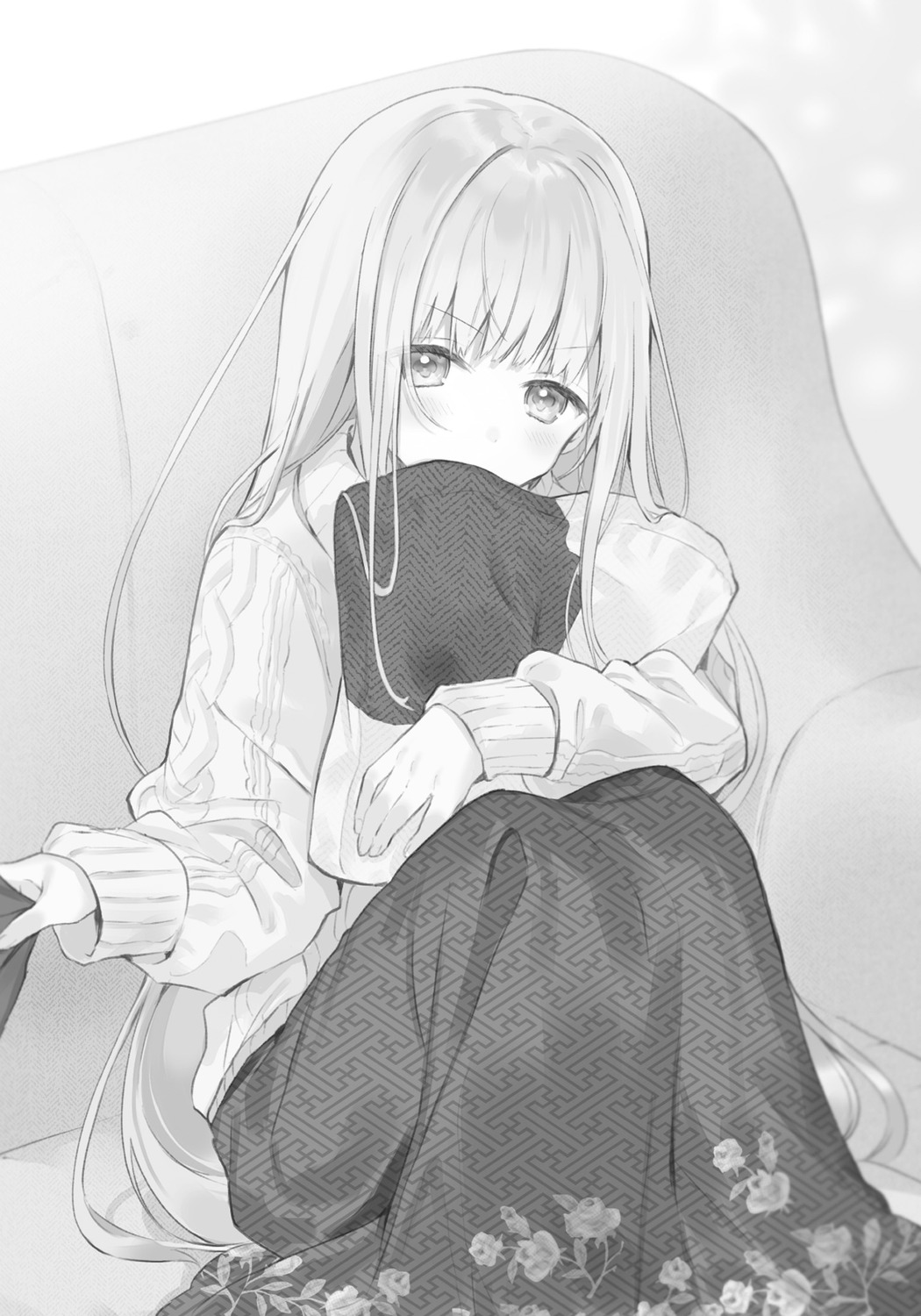 hanekoto monochrome otonari_no_tenshi-sama_ni_itsunomanika_dame_ningen_ni_sareteita_ken shiina_mahiru sweater