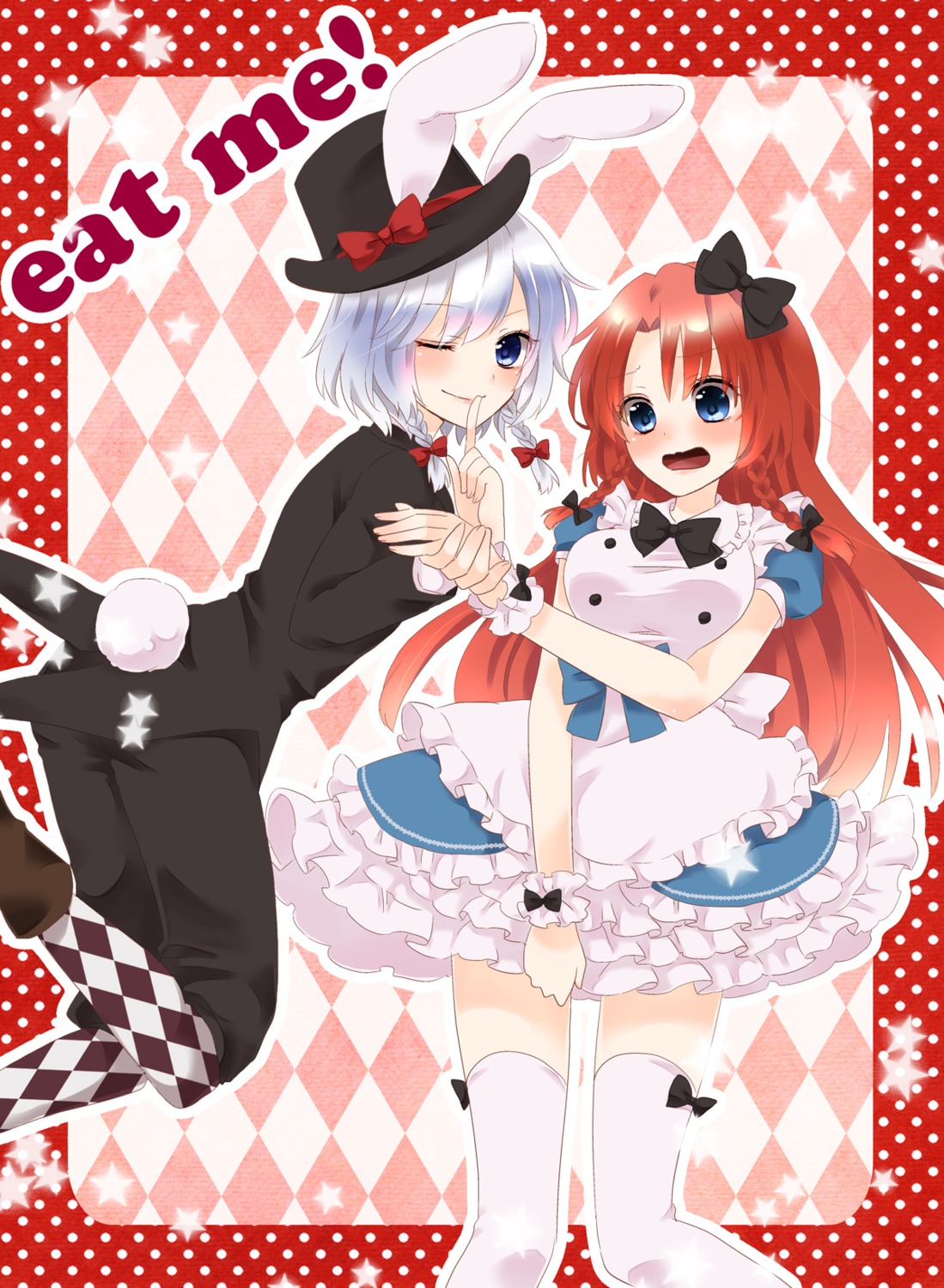 alice_in_wonderland cosplay hong_meiling izayoi_sakuya touhou usacan