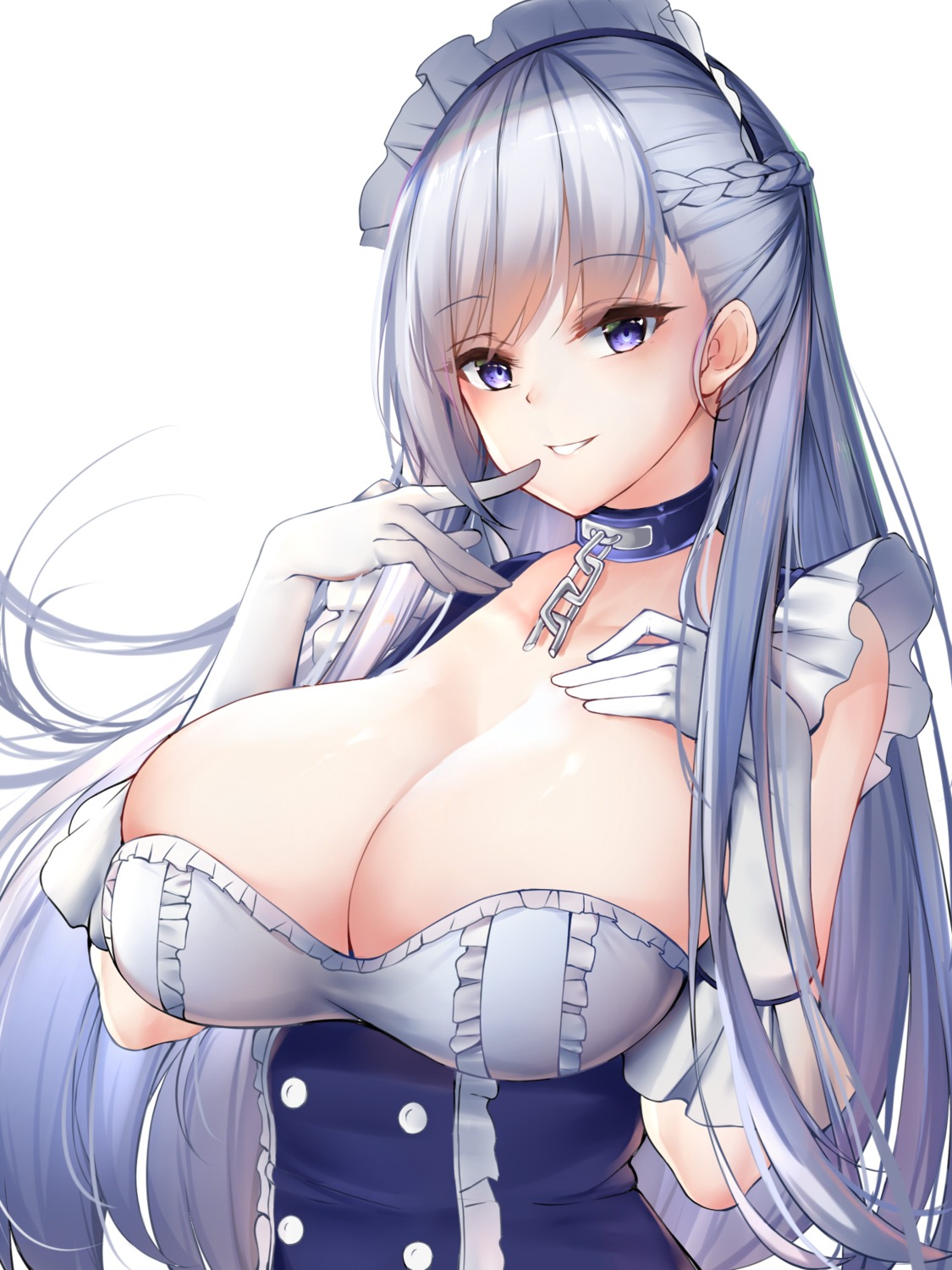 azur_lane belfast_(azur_lane) chixiao cleavage maid