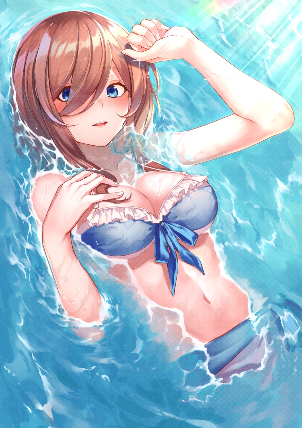 5-toubun_no_hanayome bikini cleavage hachiroku_(hatirokusann86) nakano_miku swimsuits wet