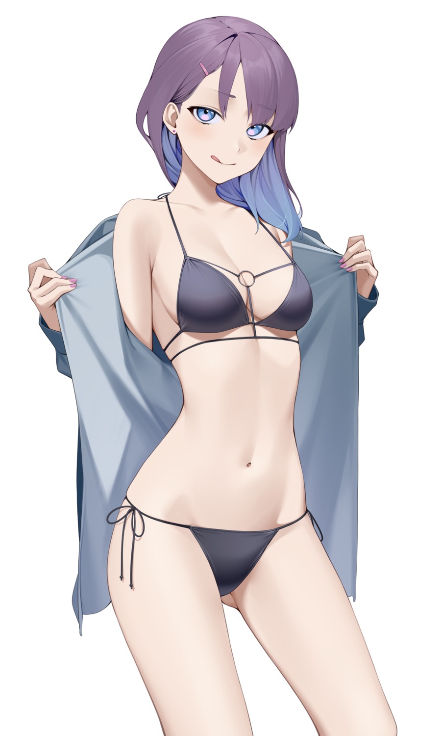 bikini kuen_(kuennn12) open_shirt swimsuits undressing