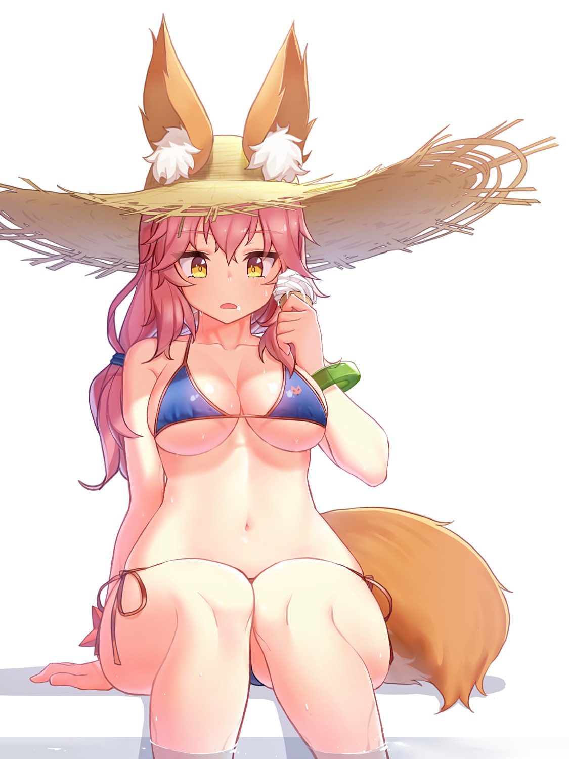 animal_ears bikini fate/grand_order narynn swimsuits tail tamamo_no_mae