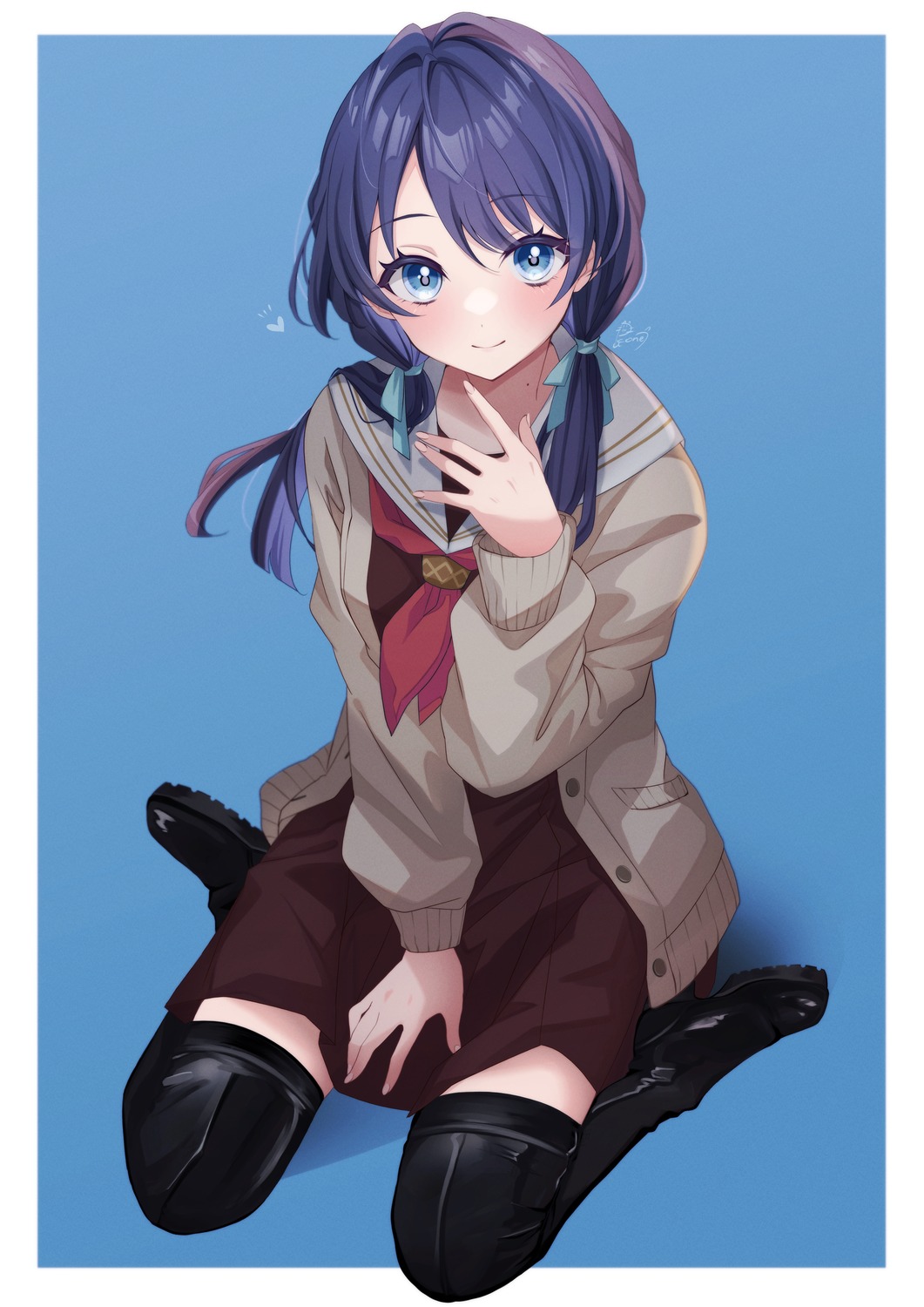 love_live!_hasu_no_sora_jogakuin_school_idol_club murano_sayaka pukonuu seifuku sweater thighhighs