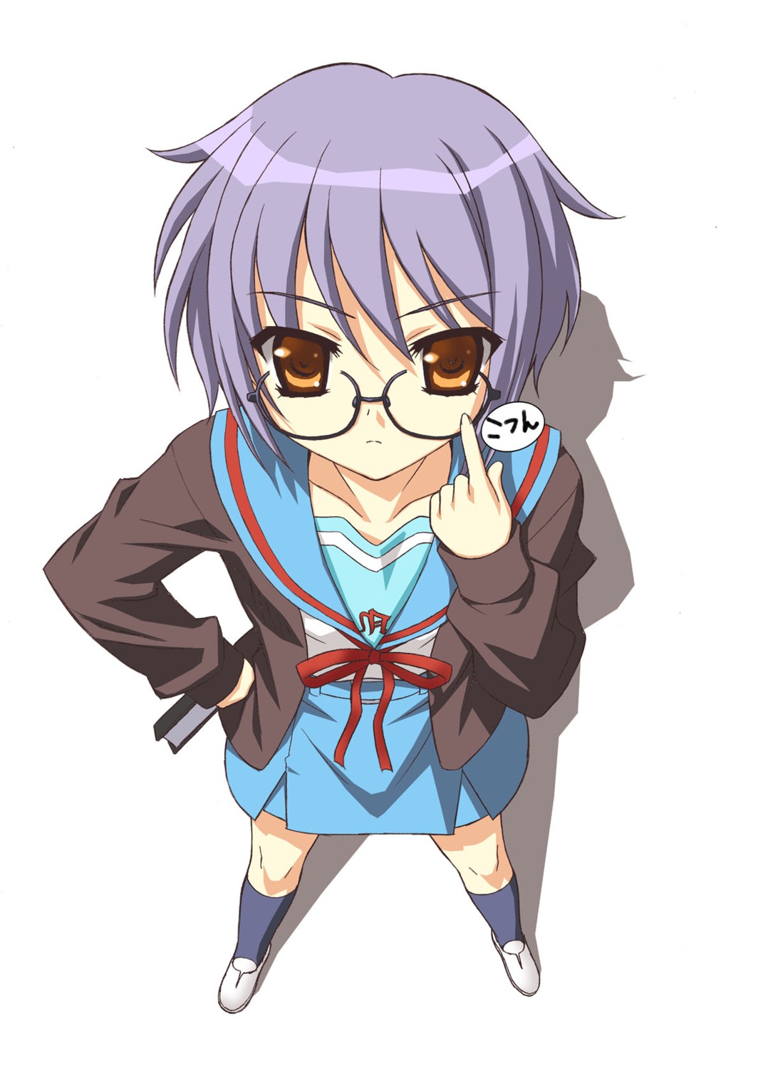 megane nagato_yuki ngo seifuku suzumiya_haruhi_no_yuuutsu