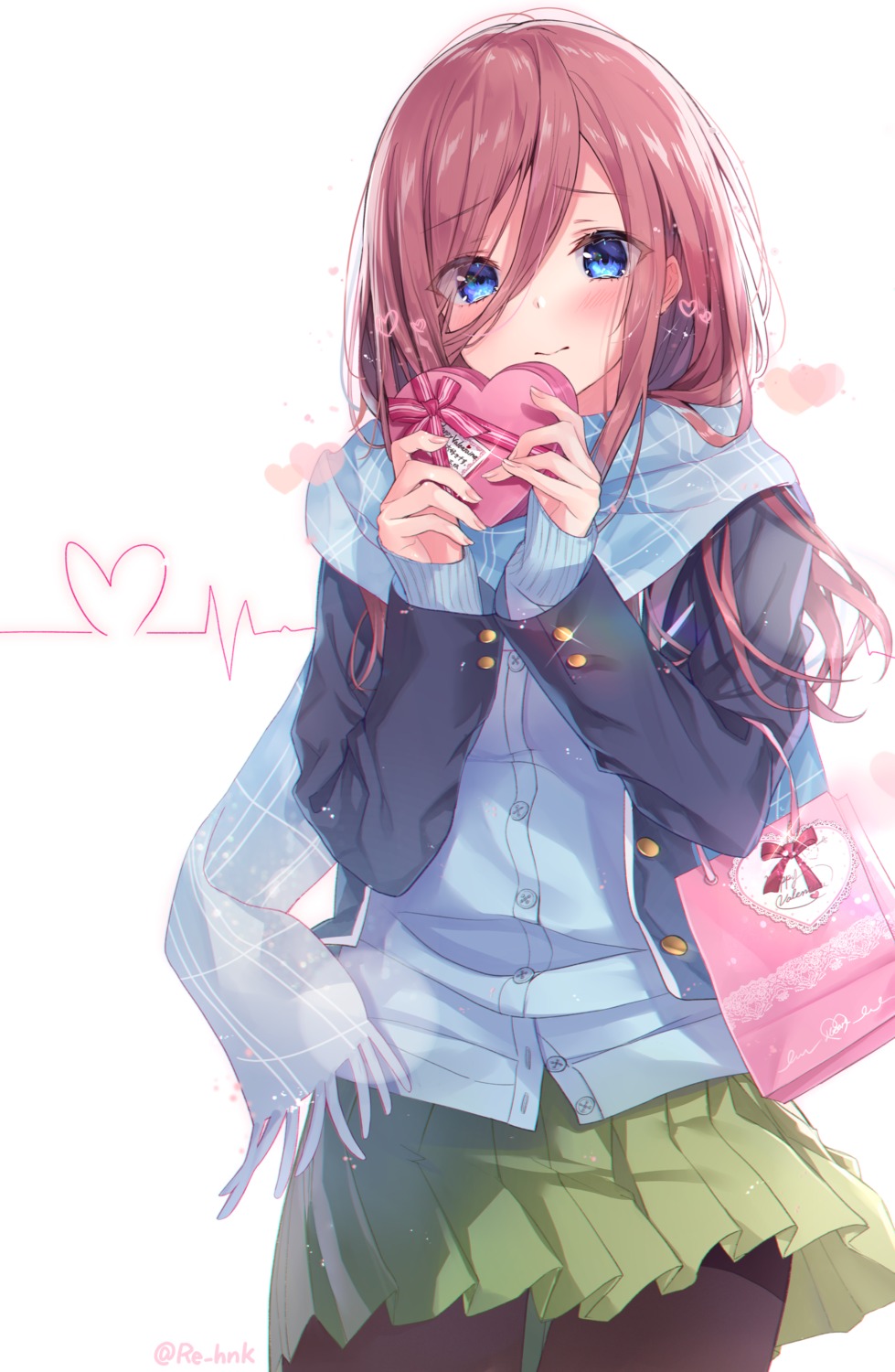 5-toubun_no_hanayome nakano_miku pantyhose sakura_honoka_(srhk0623) seifuku sweater valentine