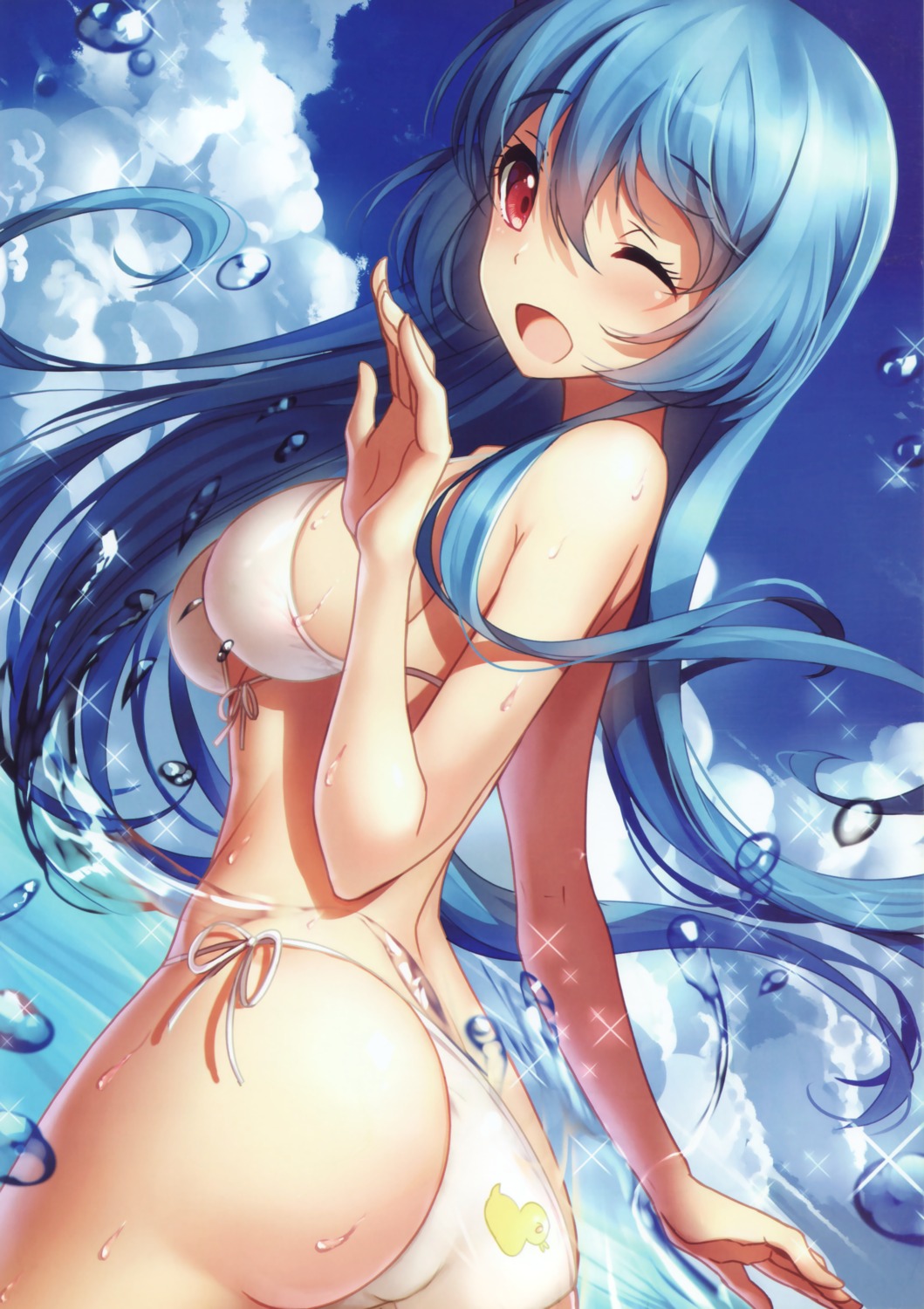 ass bikini bison_cangshu quincy_(zhanjianshaonv) swimsuits wet zhanjianshaonv