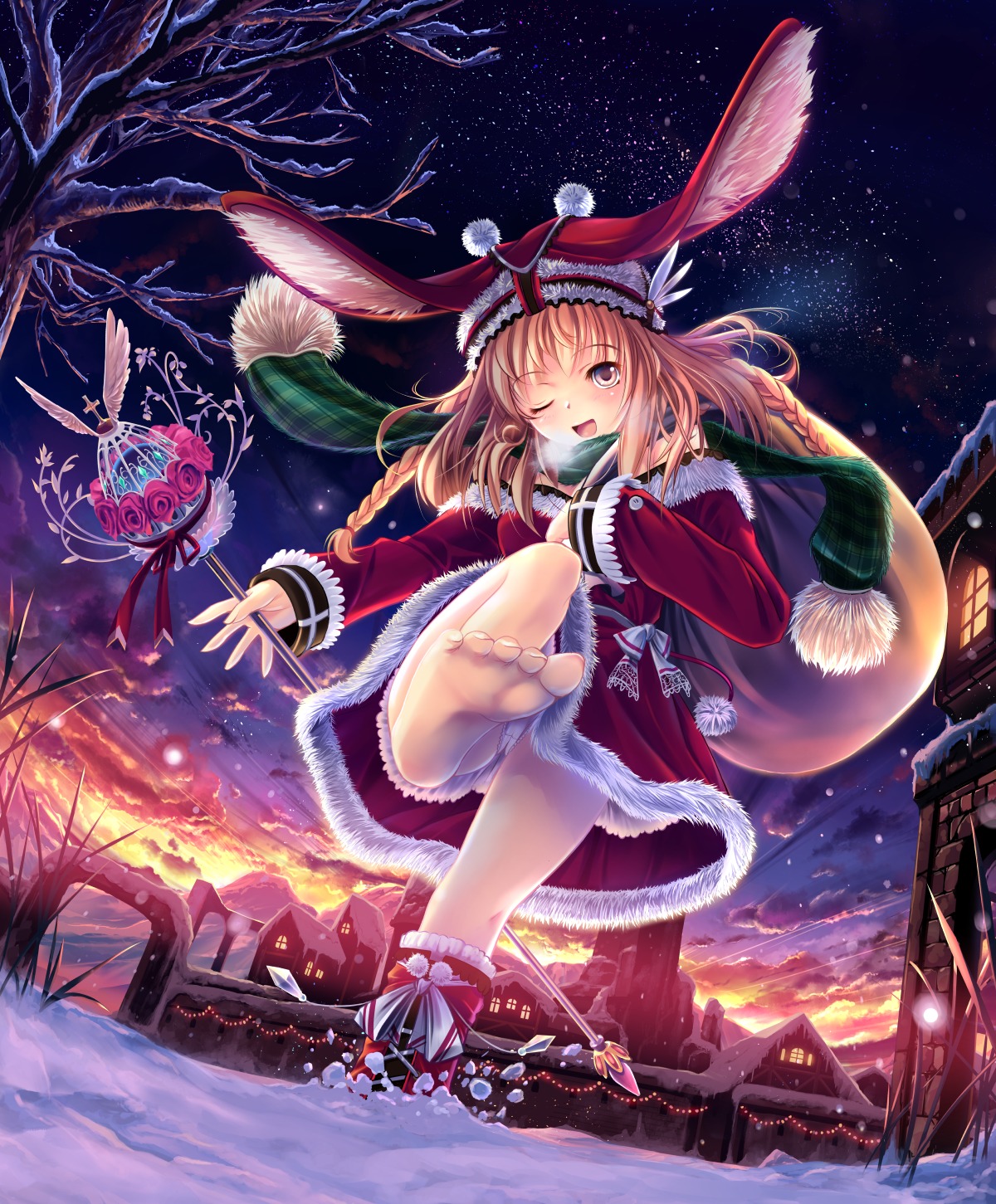 christmas feet pantsu zuppon