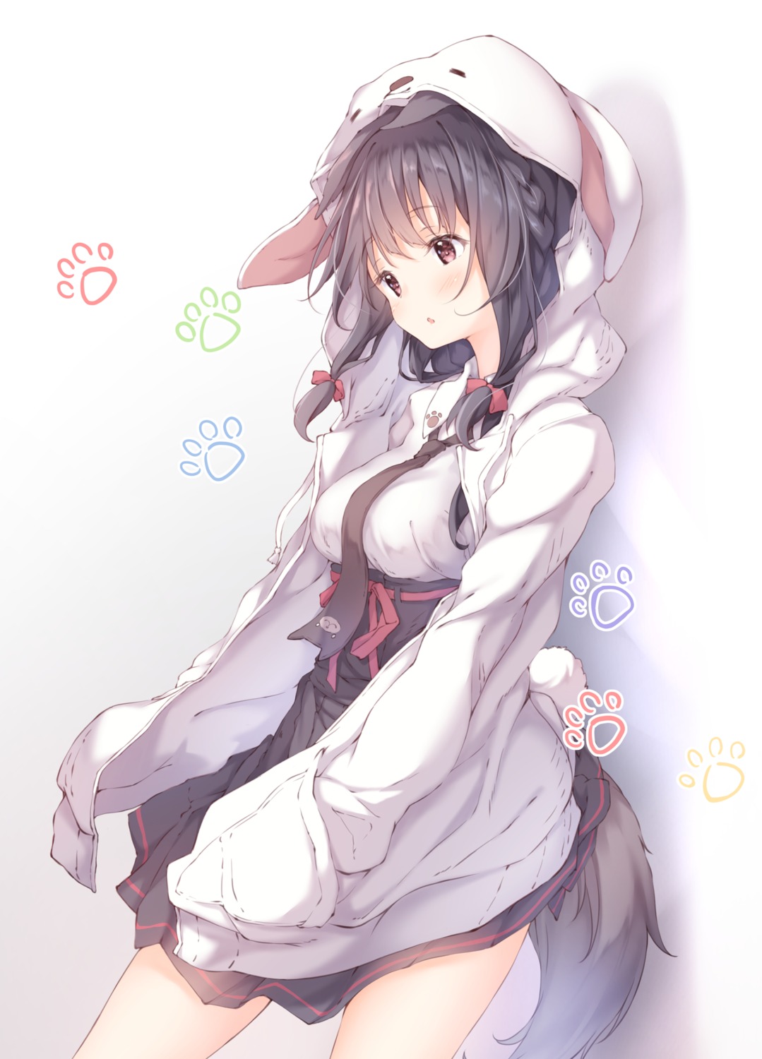 animal_ears seifuku skirt_lift tail ukiwakisen