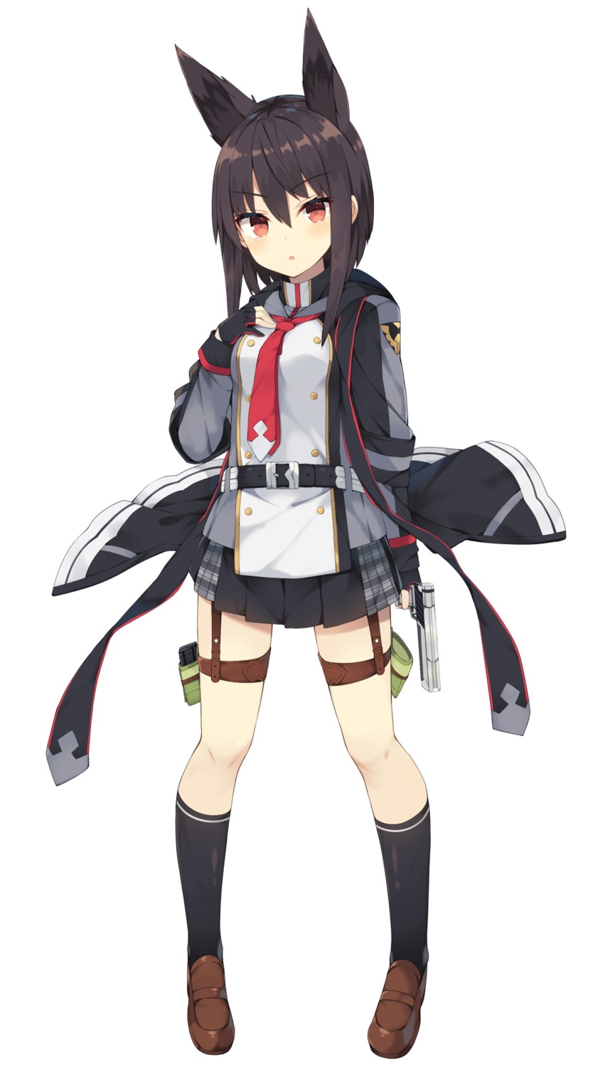 animal_ears garter gun nibiiro_shizuka uniform