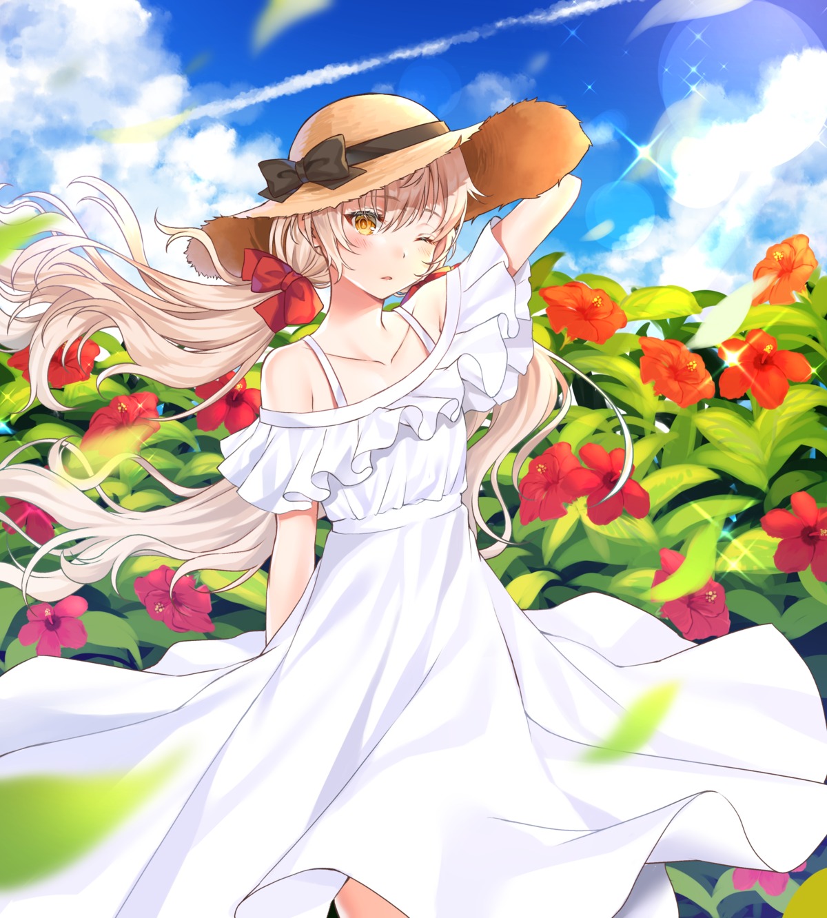 dress hizuki_higure skirt_lift summer_dress