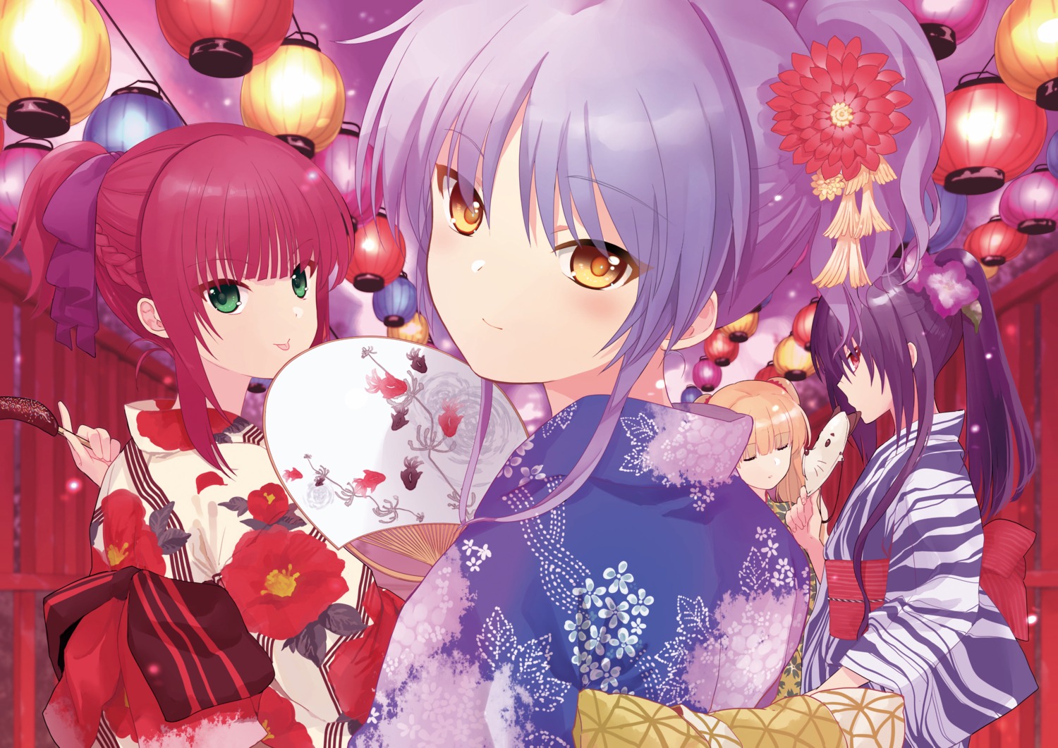 angel_beats! asami_yuriko shiina tenshi yukata yurippe yusa