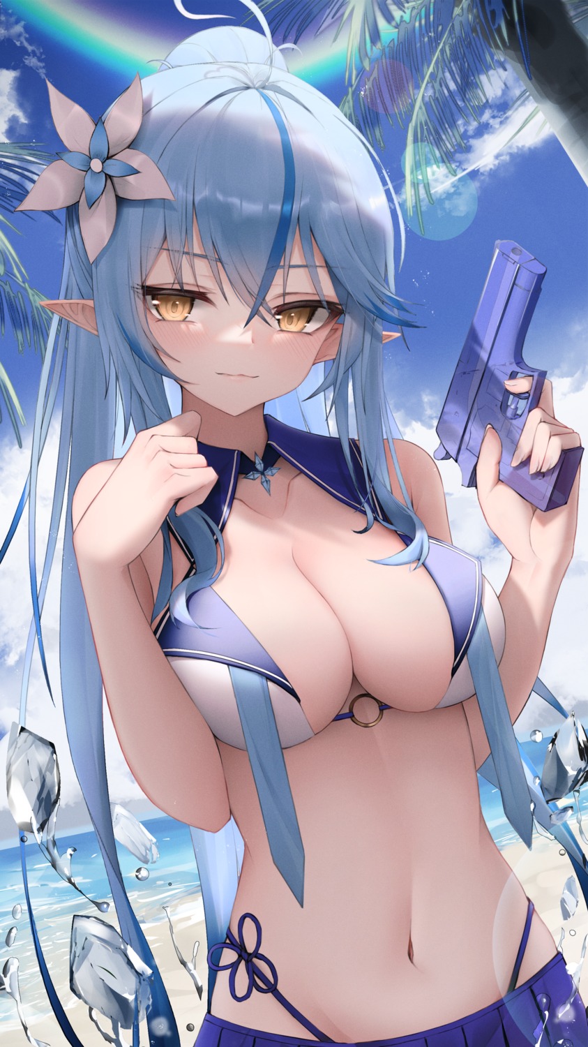 elf gun hololive pointy_ears thomas_8000 yukihana_lamy