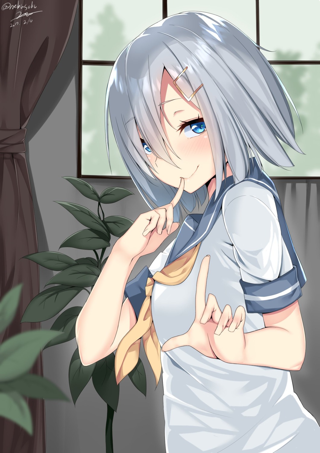 hamakaze_(kancolle) kantai_collection nebusoku seifuku