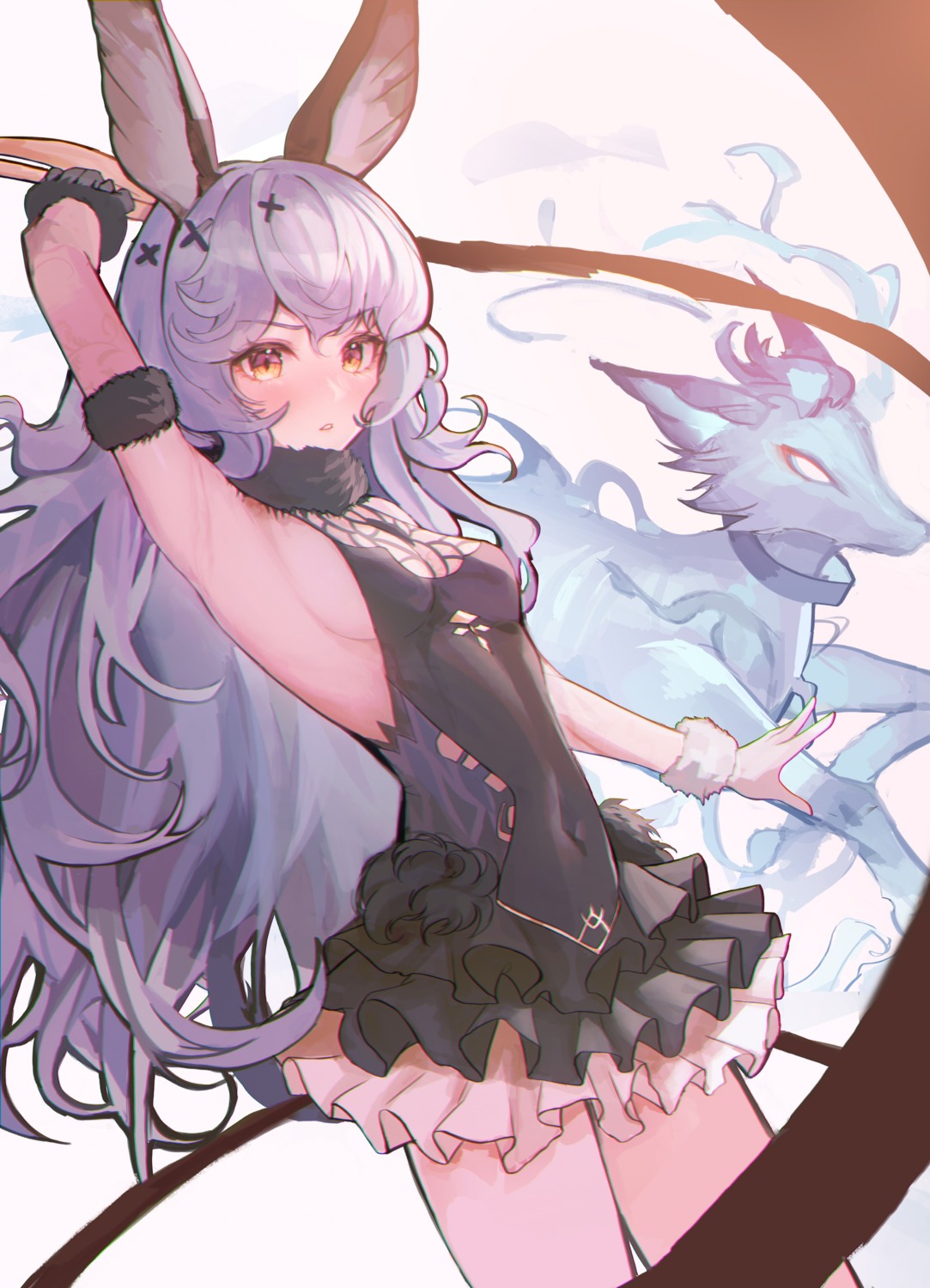 animal_ears ferry_(granblue_fantasy) granblue_fantasy no_bra tail weapon zain_(jiha3905)