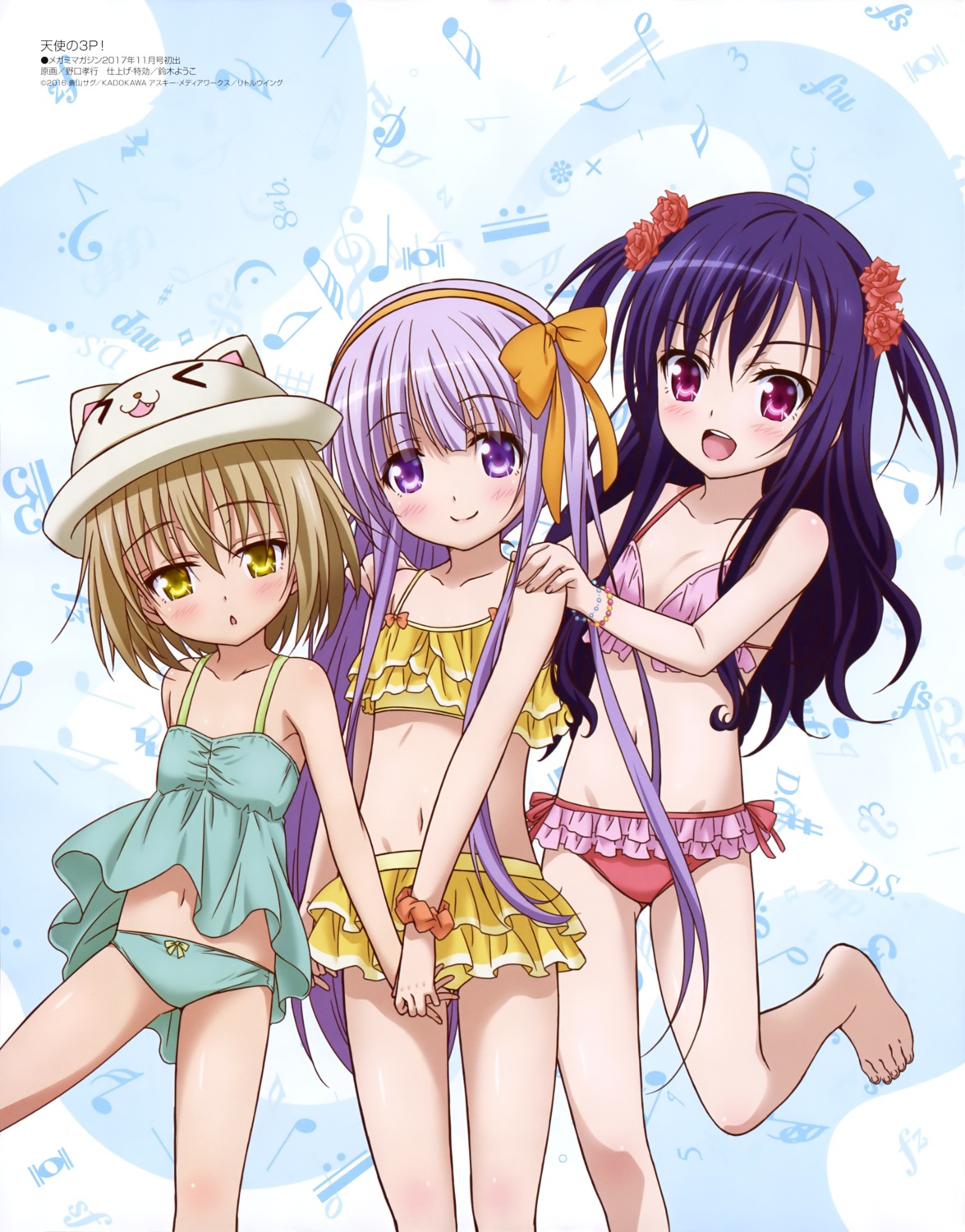 bikini goto_jun kaneshiro_sora momijidani_nozomi noguchi_takayuki swimsuits tenshi_no_three_piece!