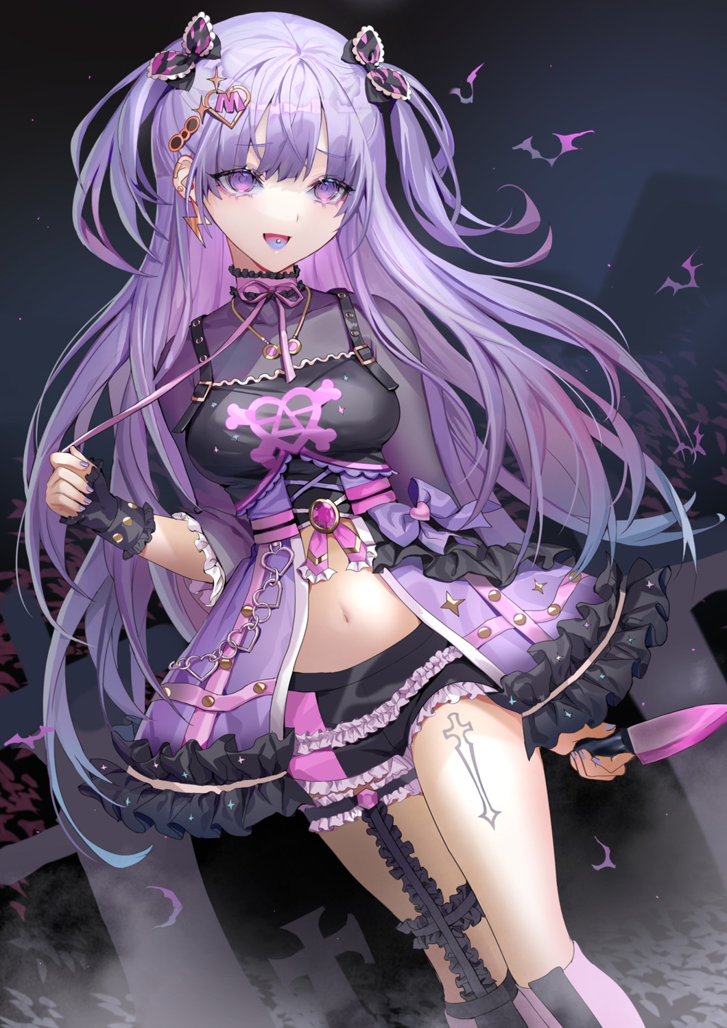 dress garter gothic_lolita lloule lolita_fashion stockings tattoo thighhighs weapon