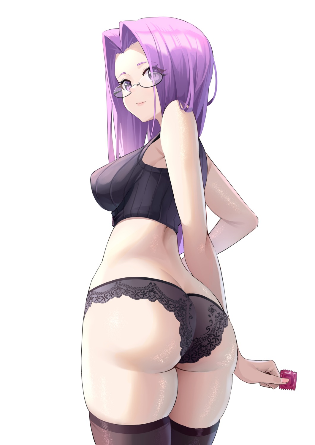 ass fate/stay_night megane pantsu rider thighhighs wan_xing