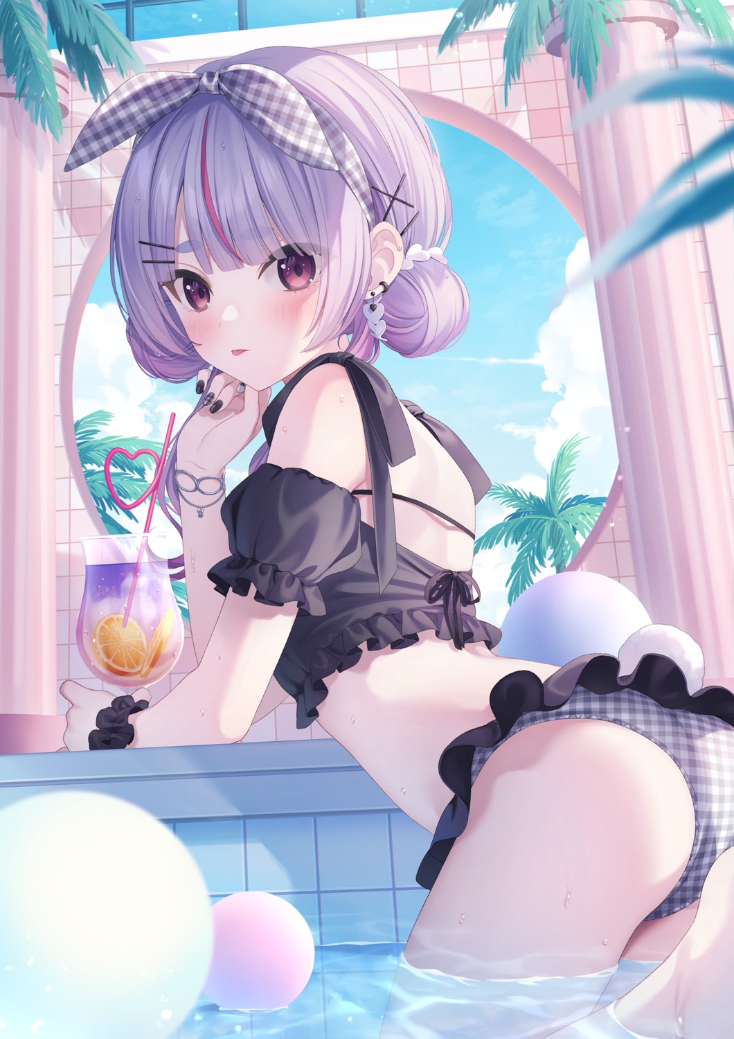 ass bikini cattleya_regina_games jimmy swimsuits tail thong tosaki_mimi vspo! wet