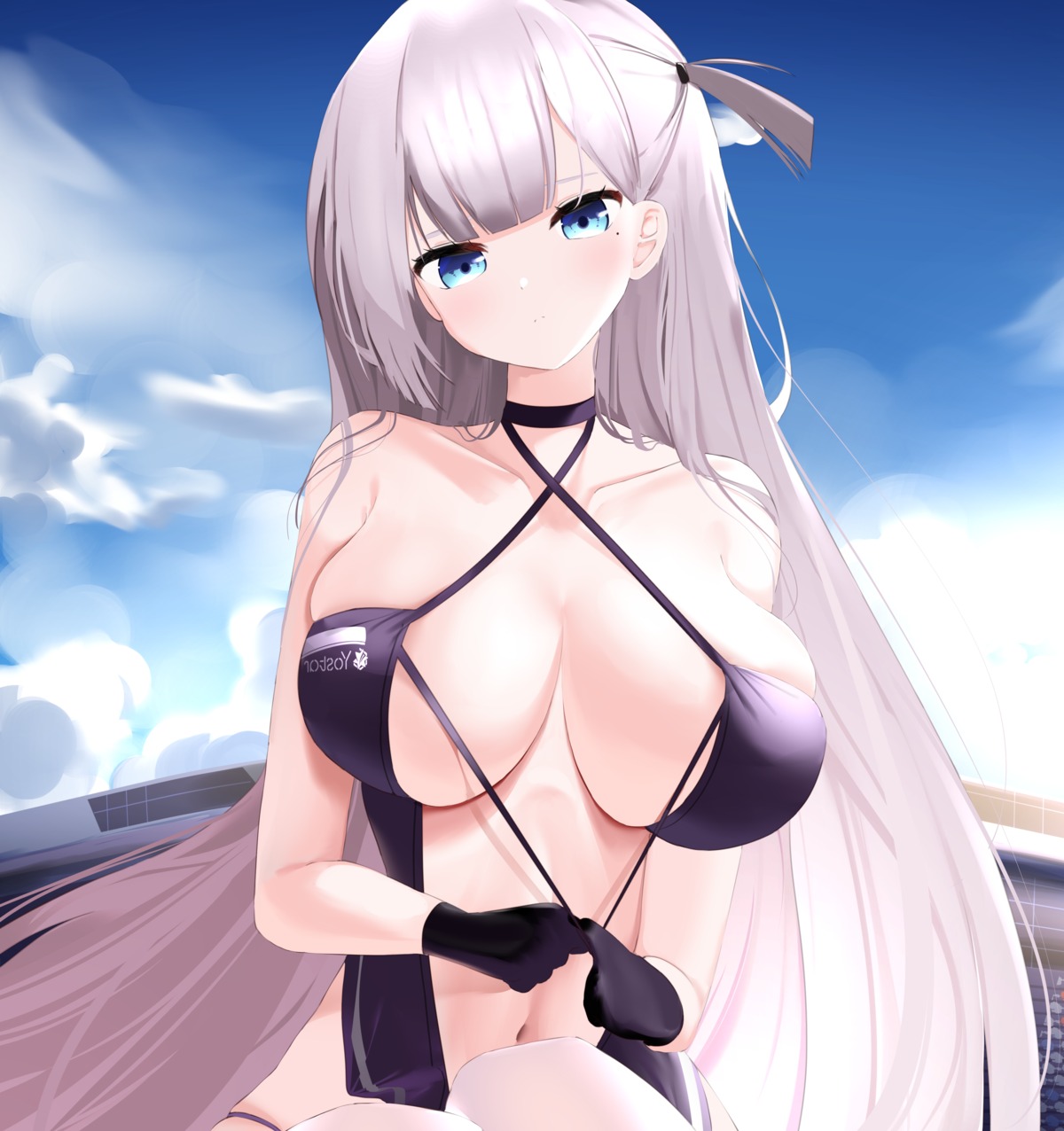 azur_lane nicorima no_bra shoukaku_(azur_lane) thighhighs