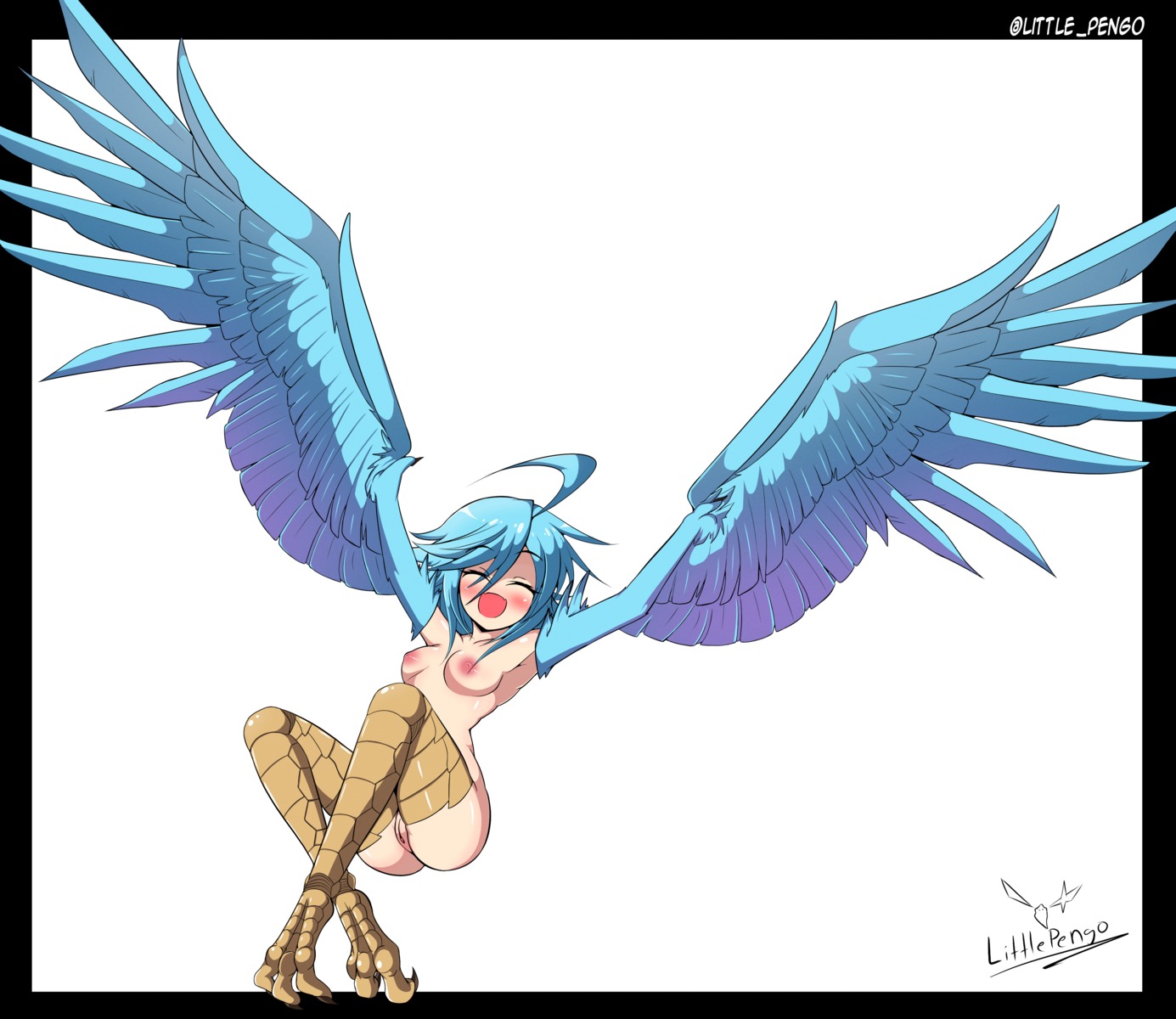 littlepengo monster_girl monster_musume_no_iru_nichijou naked nipples papi pussy uncensored wings
