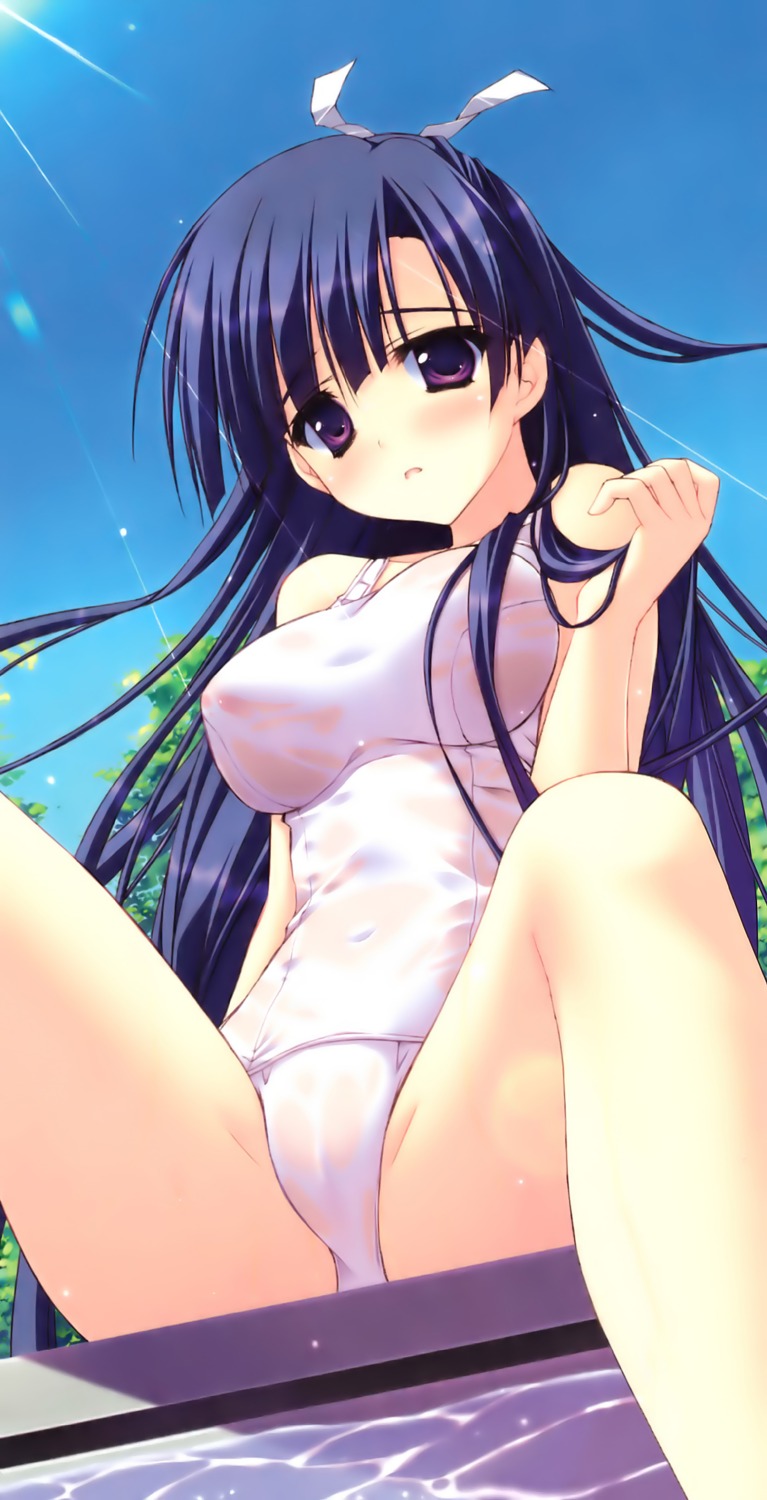 hoshizora_e_kakaru_hashi koumoto_madoka nipples ryohka school_swimsuit see_through swimsuits