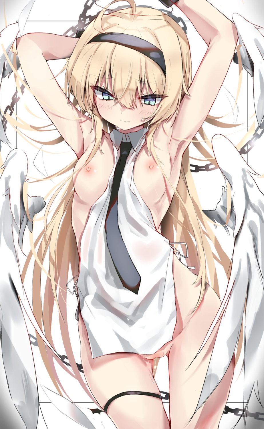 breasts garter loli nipples no_bra nopan pussy pussy_juice see_through toshizou_(0714) uncensored wings