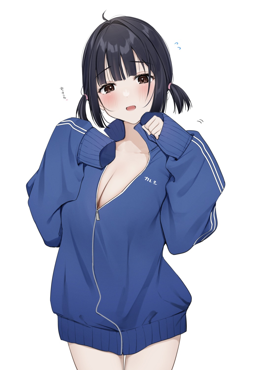 cleavage gym_uniform no_bra open_shirt uiri-na