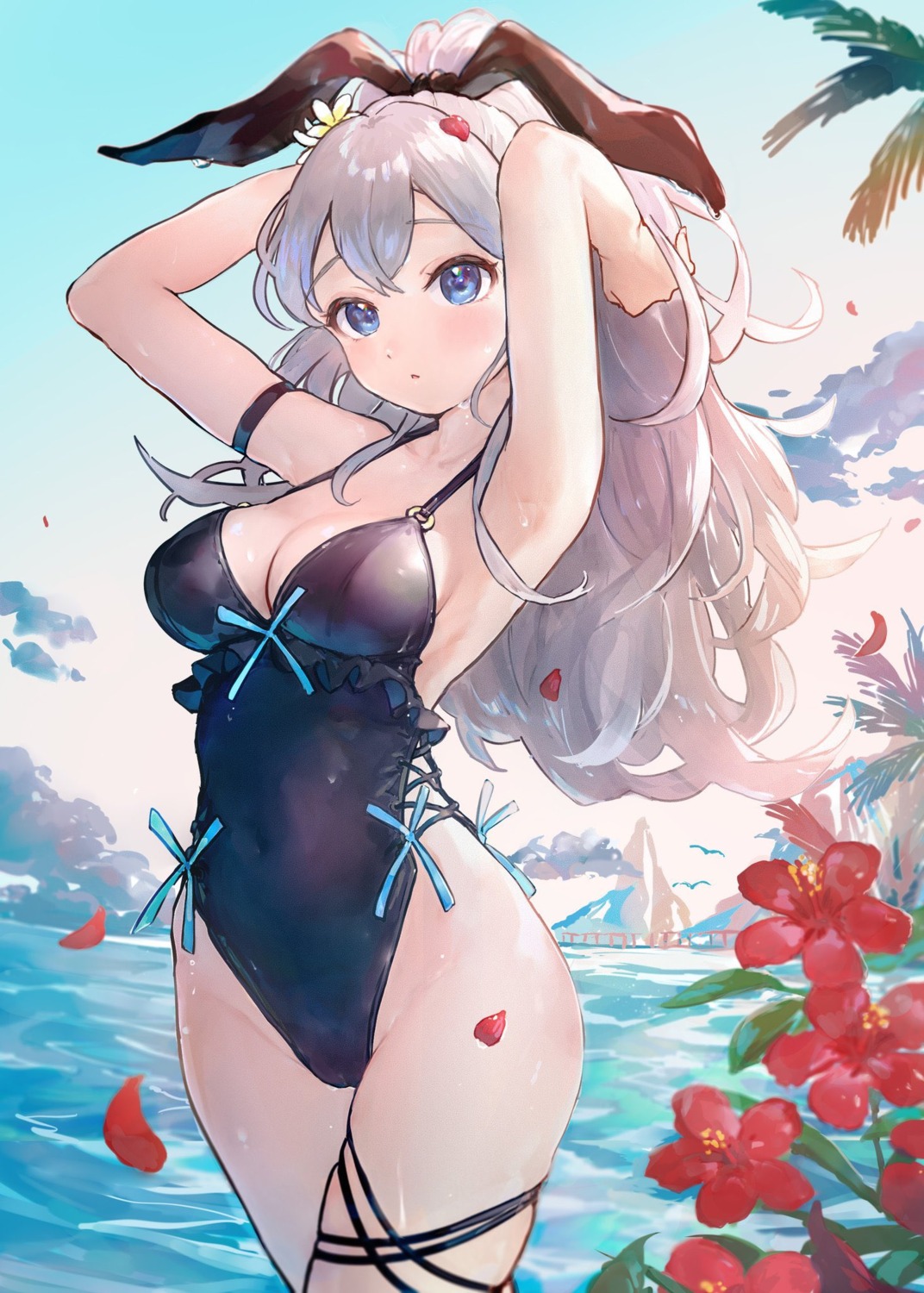 cleavage garter swimsuits takeya_y0615 wet