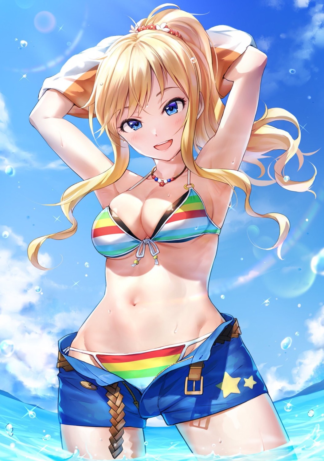 bikini cleavage ootsuki_yui swimsuits takeya_y0615 the_idolm@ster the_idolm@ster_cinderella_girls underboob wet