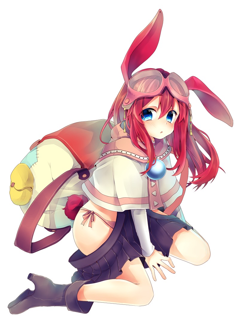 animal_ears bunny_ears heels nachiru pantsu string_panties