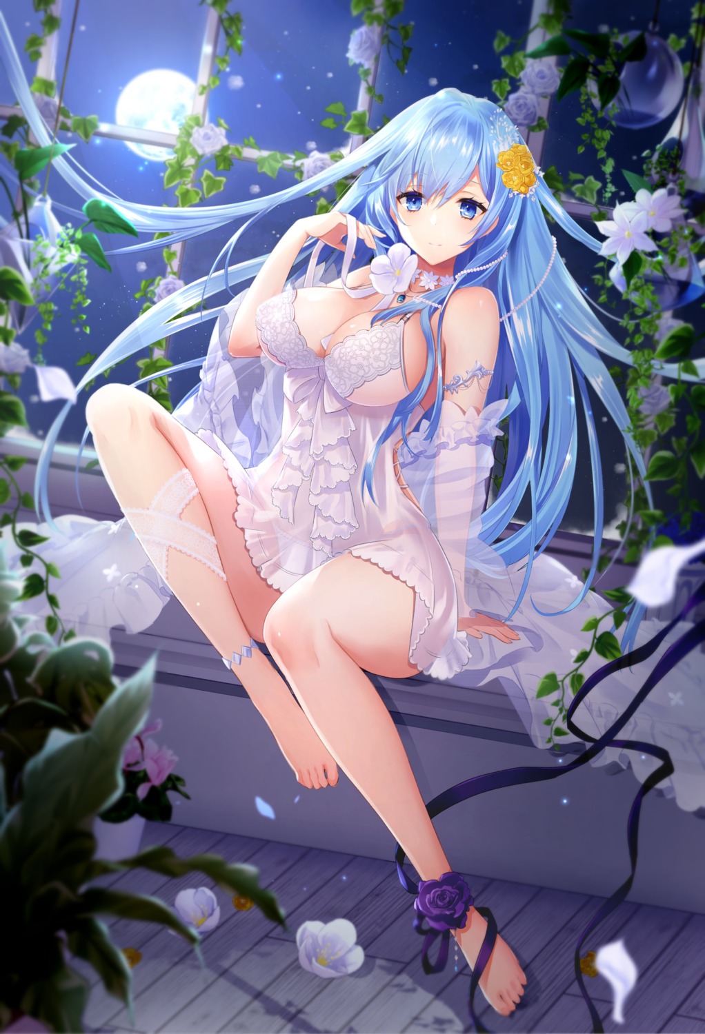 emori_miku emori_miku_project erect_nipples lingerie pantsu see_through shirokurodai skirt_lift