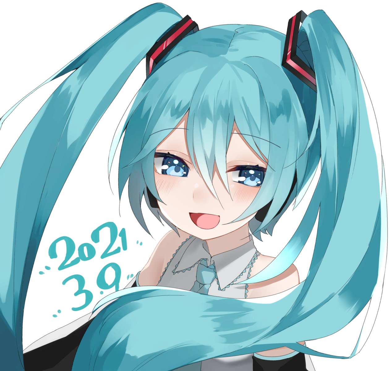 hatsune_miku headphones reirou_(chokoonnpu) vocaloid