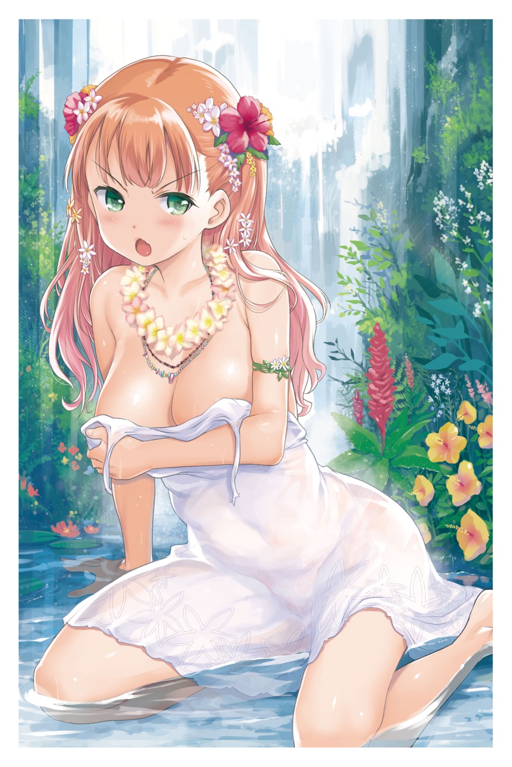 breast_hold dress kiya_shii summer_dress wedding_dress wet