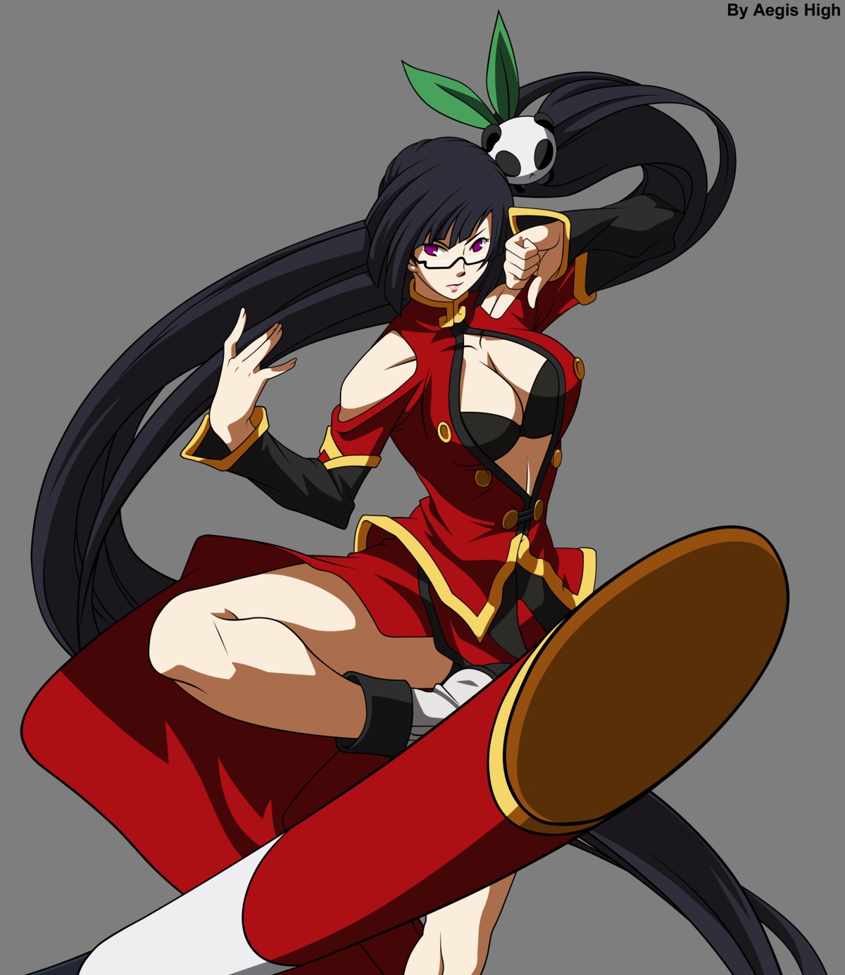 blazblue cleavage litchi_faye_ling megane transparent_png vector_trace watermark