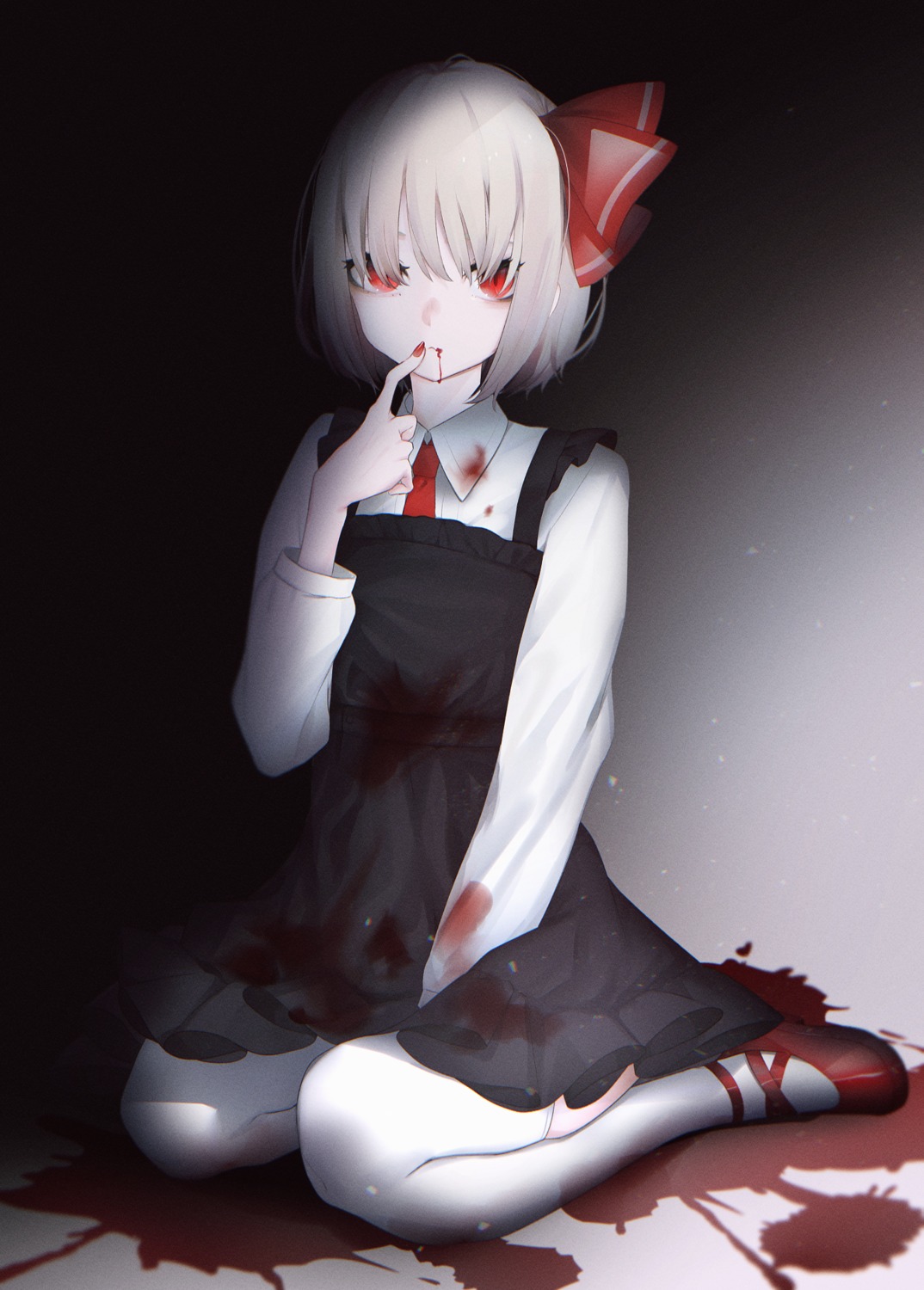 blood migihidari_(puwako) rumia thighhighs touhou