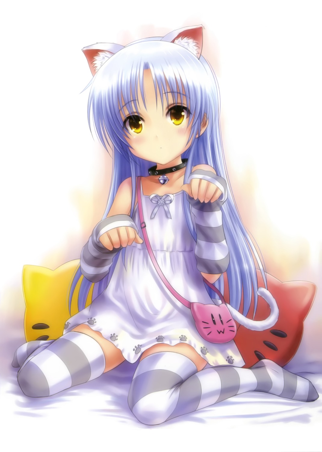 angel_beats! animal_ears goto-p nekomimi tachibana_kanade tail thighhighs