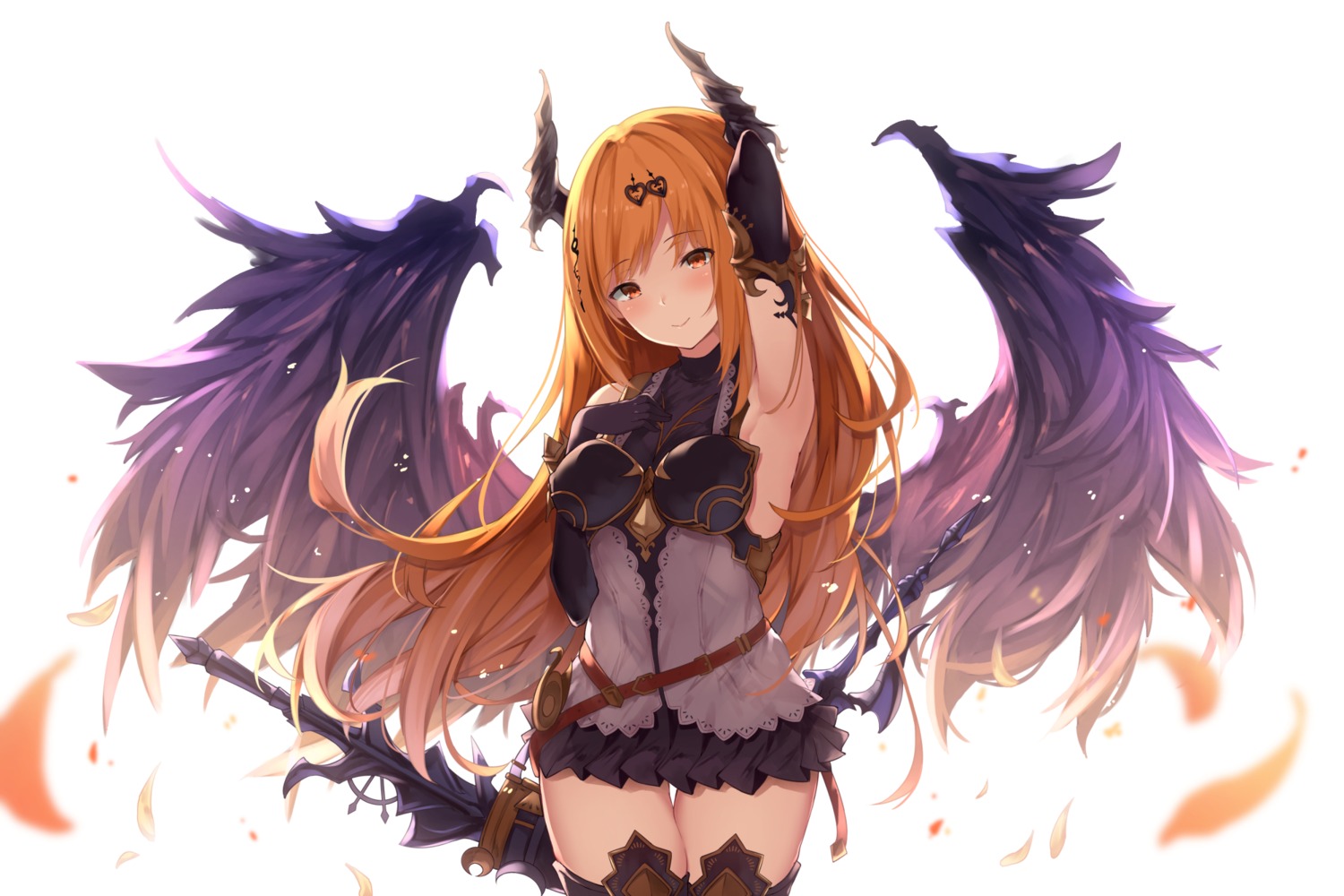 anime girl with angel wings and sword