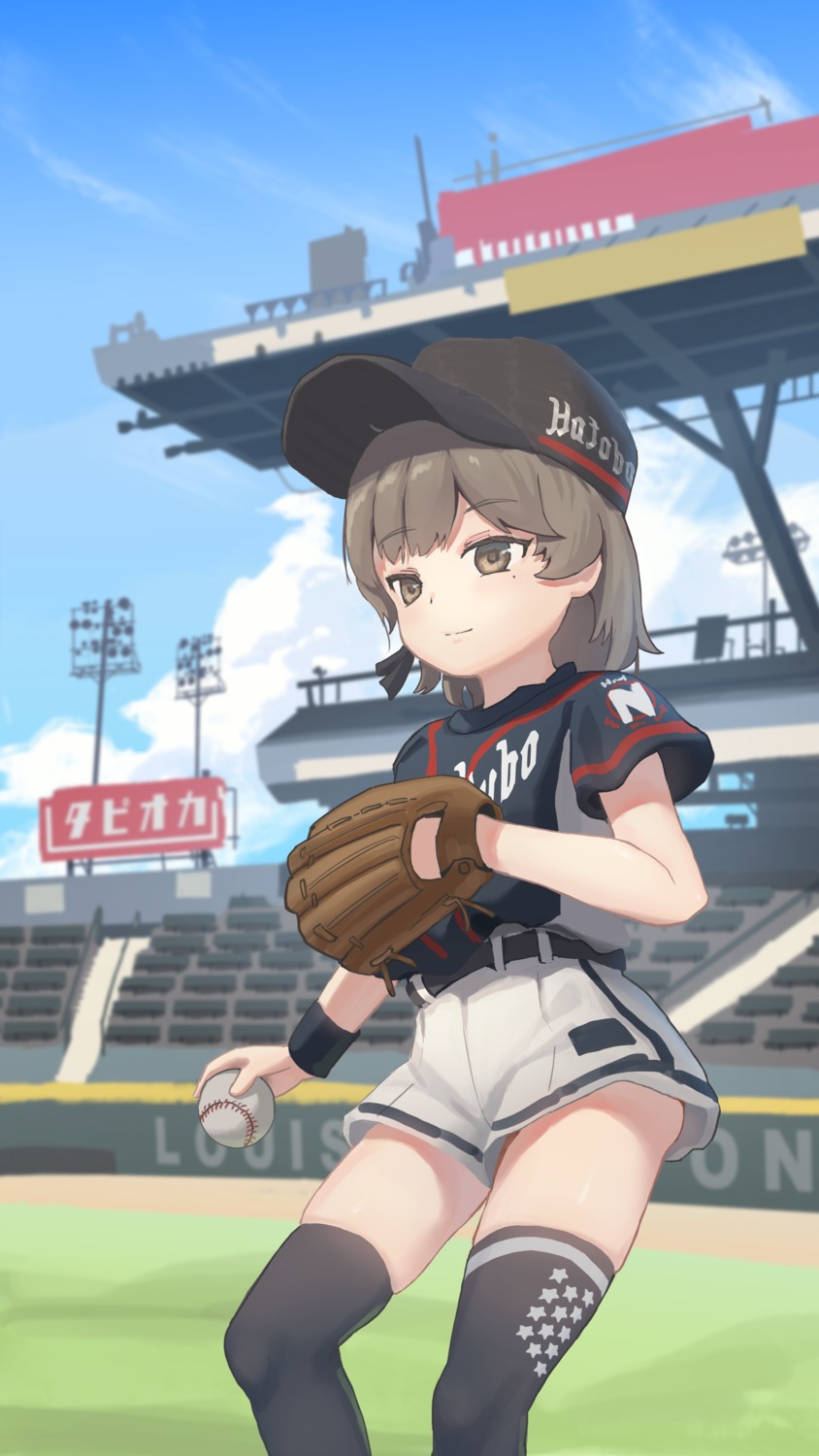 baseball hatoba_tsugu hatoba_tsugu_(character) juu_p thighhighs uniform