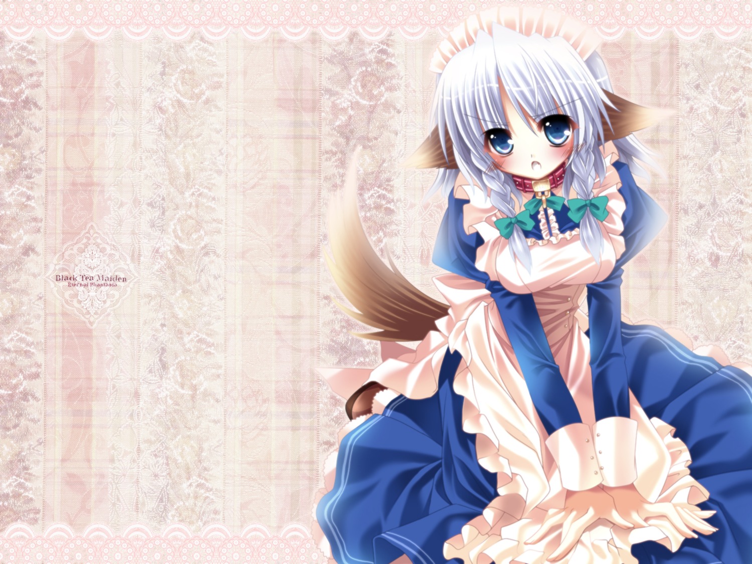 animal_ears capura_lin hiiragi_ryou i.s.w izayoi_sakuya maid tail touhou wallpaper