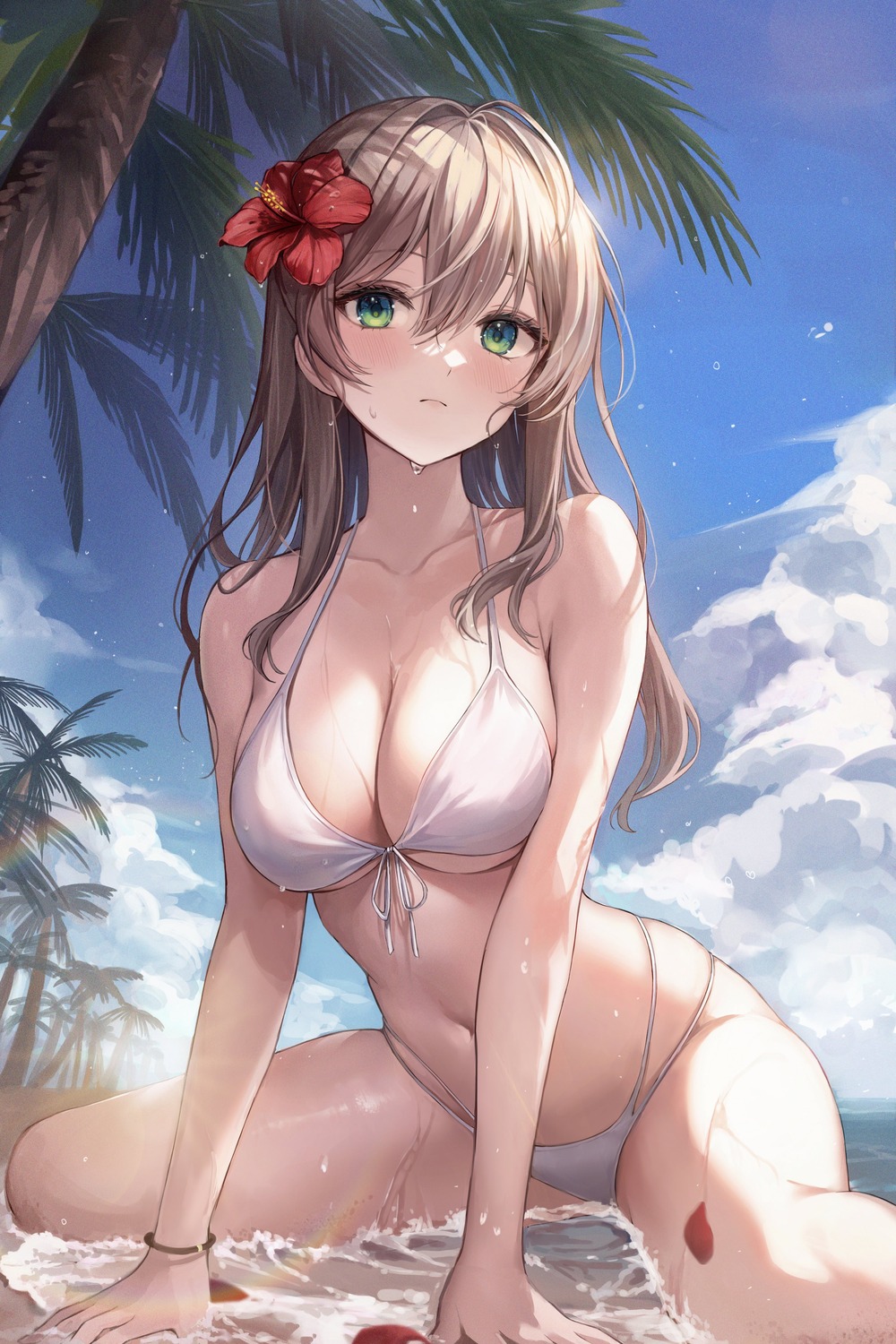 bikini swimsuits wet yuna_(deadawon)