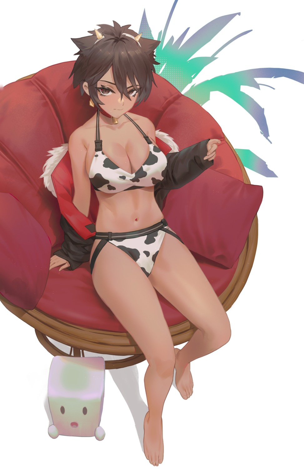 bikini cirilla cleavage horns open_shirt swimsuits