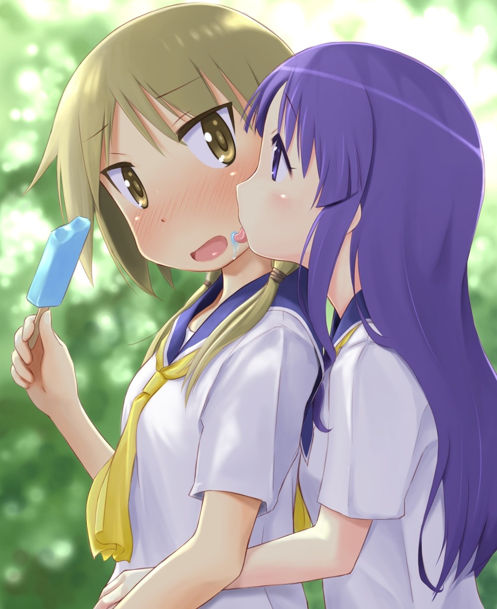 hinata_yukari ichii_yui seifuku wa_(genryusui) yuri yuyushiki