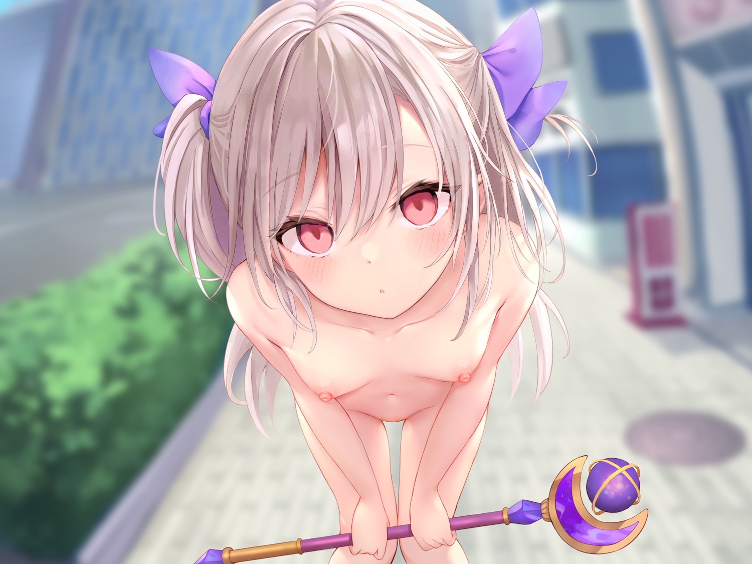 cosplay fate/kaleid_liner_prisma_illya fate/stay_night haishiki illyasviel_von_einzbern loli naked nipples weapon